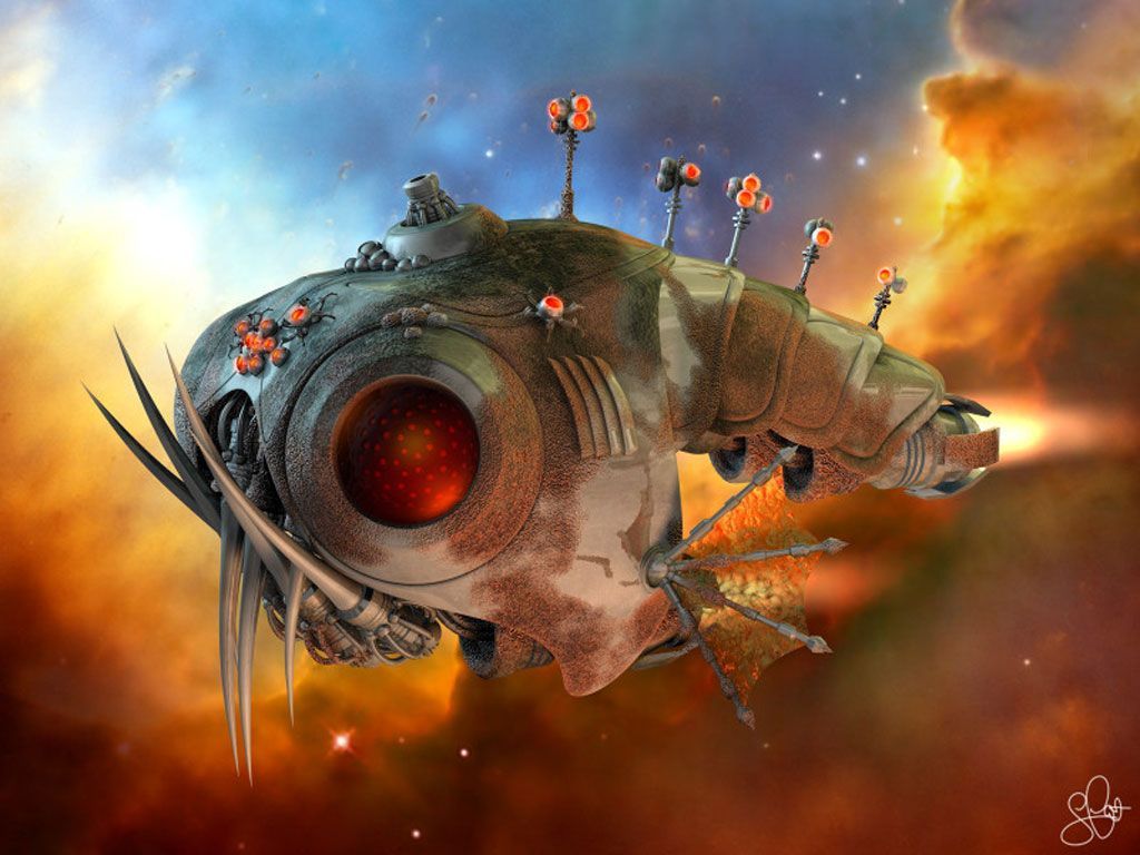 1024x768 Fantasy art design wallpaper: modern science fiction 3D art fantasy surrealism