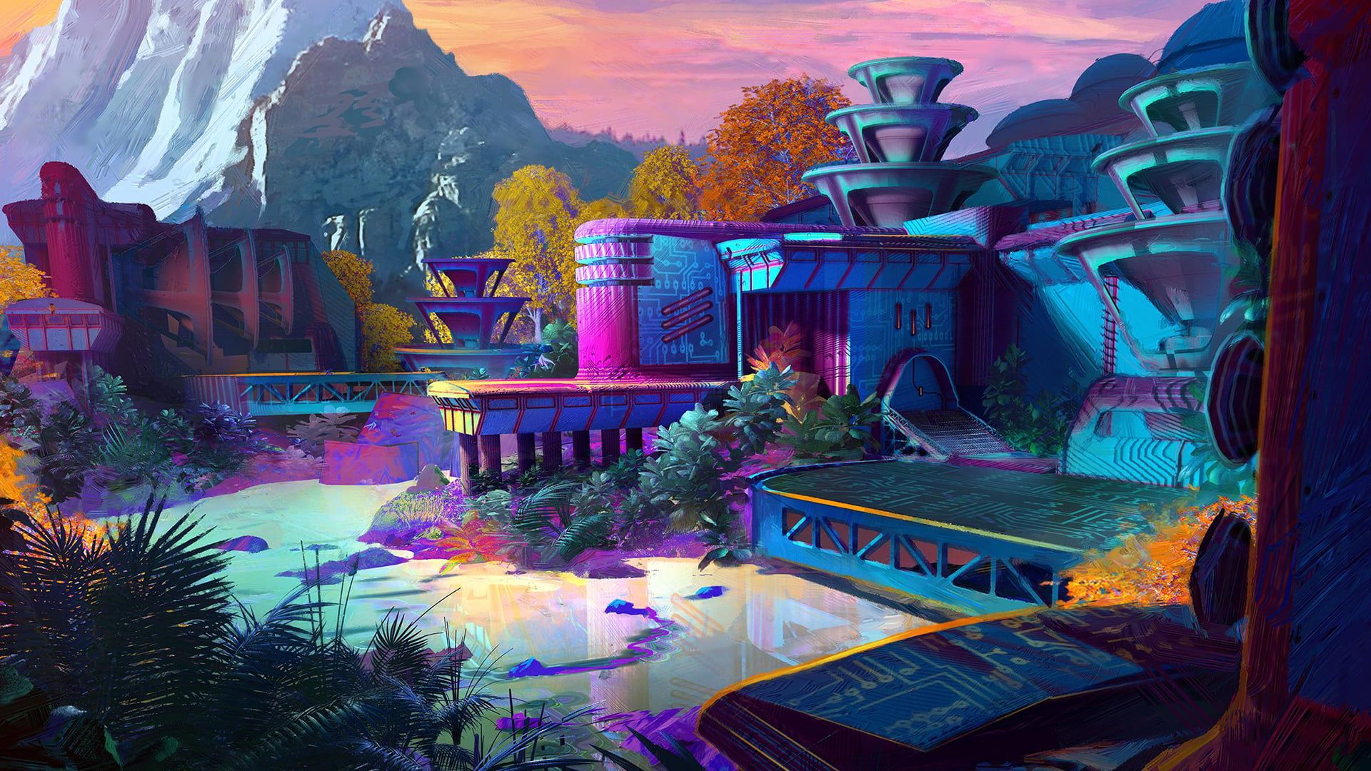1920x1080 Fantasy house art, digital art, science fiction HD wallpaper