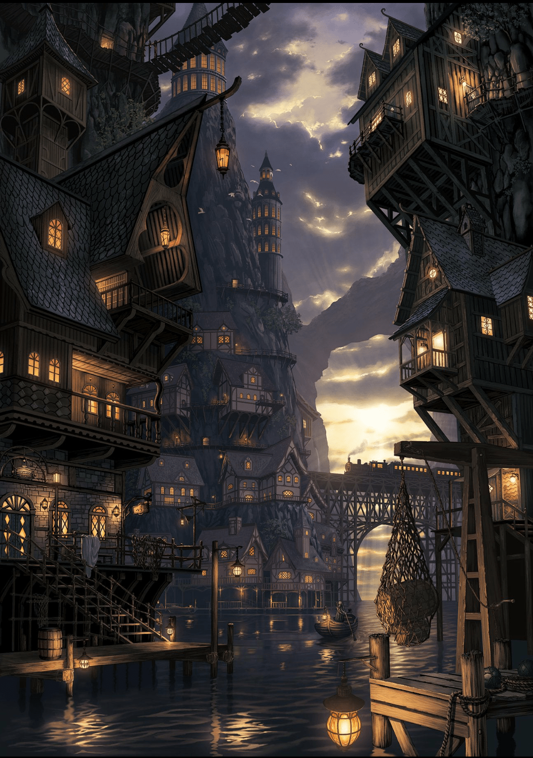 1080x1537 Fantasy Sci Fi Scifi Style Mountain Village Cozy Anime Download Free Wallpaper For IPhone 12 13 14 15 16 Pro Max