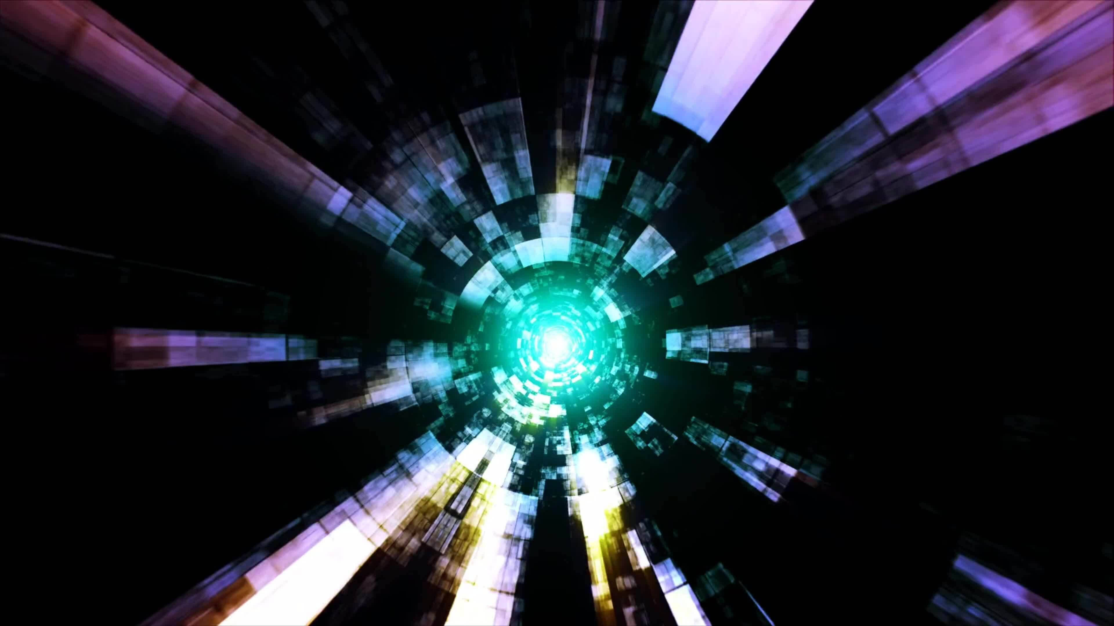 3840x2160 Futuristic Sci Fi Fantasy Tunnel Illustration Live Wallpaper Motion Background Vj Loop Club 4k Visual