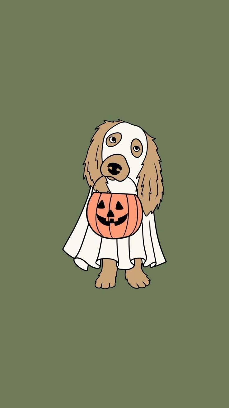 736x1308 Trick or Treat Dog wallpaper