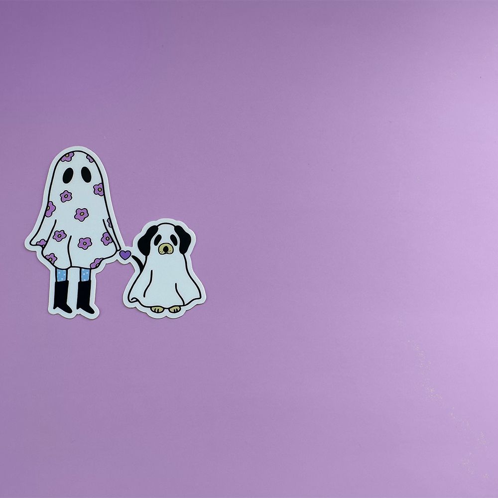 1000x1000 Ghoul’s Best Friend Ghost Dog Sticker