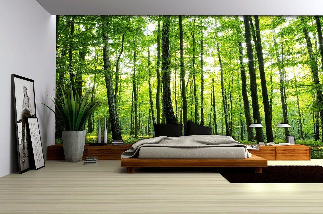 1134x750 Bedroom forest wallpaper murals by Homewallmurals.co.uk