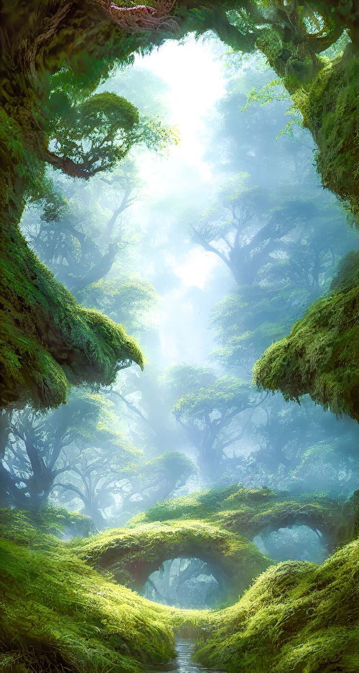 736x1380 Green Scifi Forest iPhone Wallpaper HD