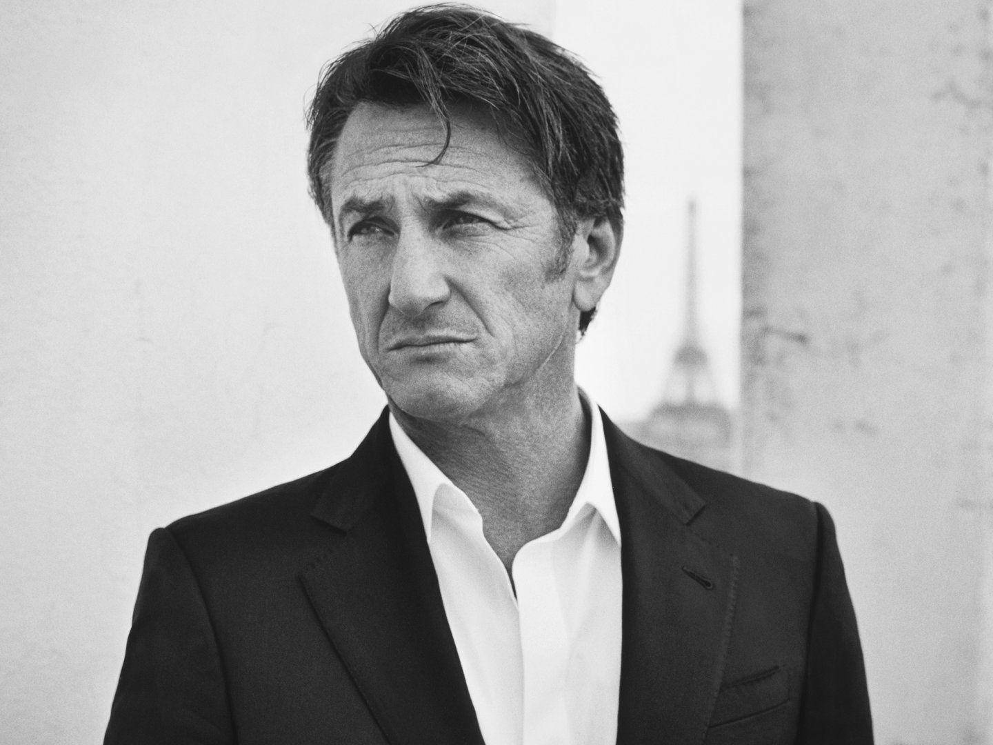 1440x1080 Download Sean Penn American Actor Black And White Wallpaper