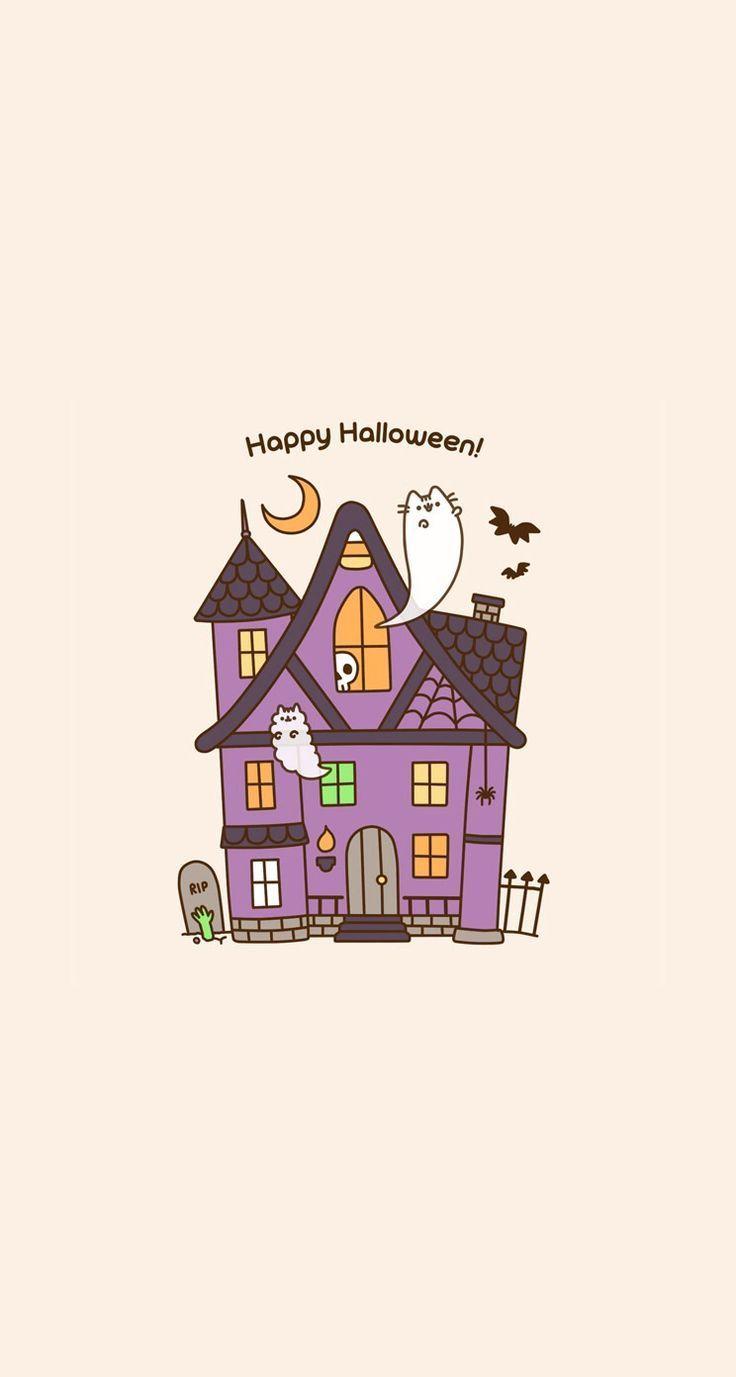 736x1377 Free download pusheen wallpaper phone background halloween