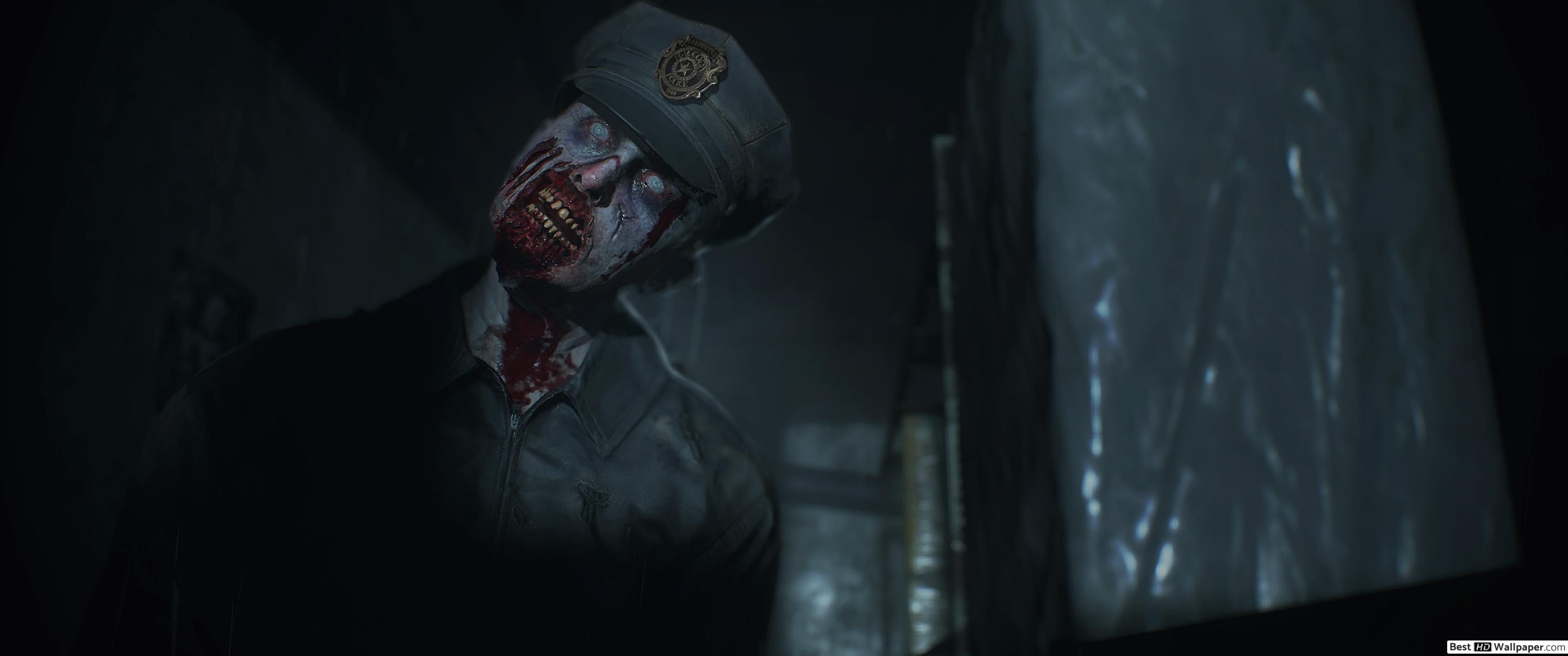 3440x1440 Resident Evil Police Zombie HD wallpaper download
