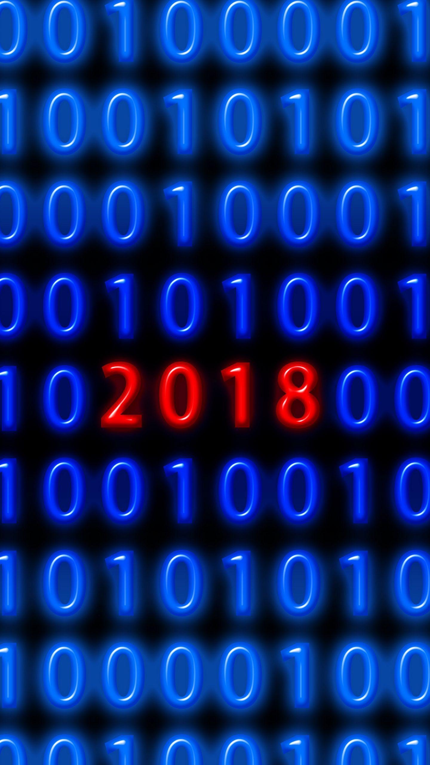 1440x2560 Download wallpaper 1440x2560 binary code, new year, 2018 qhd
