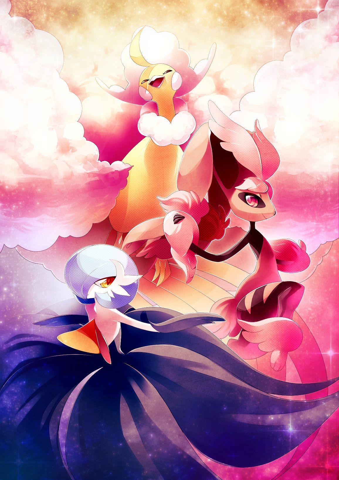 1156x1636 Shiny Mega Altaria, Gardevoir, and Lopunny. Pokemon, Pokémon