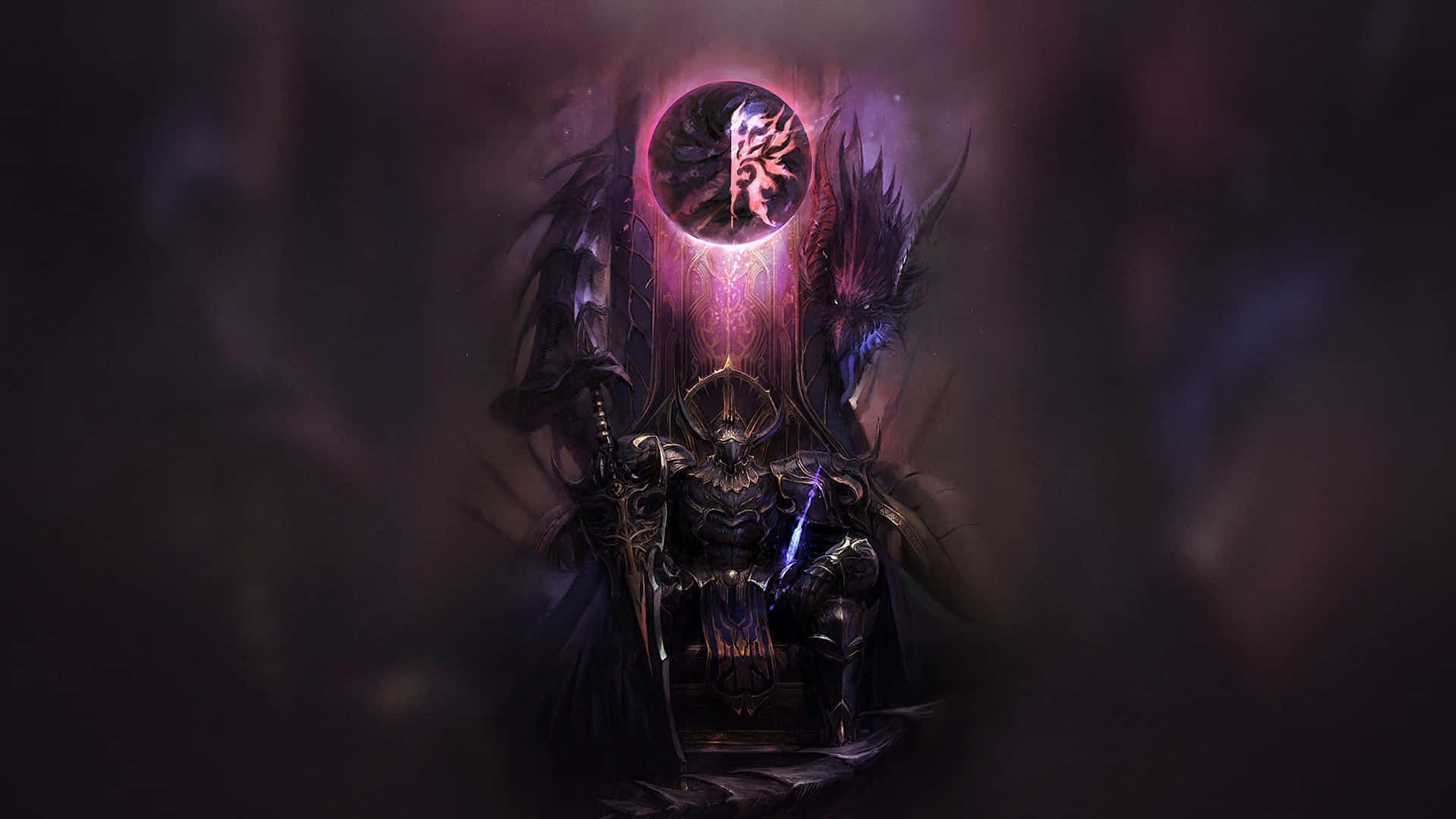 1920x1080 Download Caption: Fiery Warlock Warrior In The Mystical World Of Warcraft Wallpaper