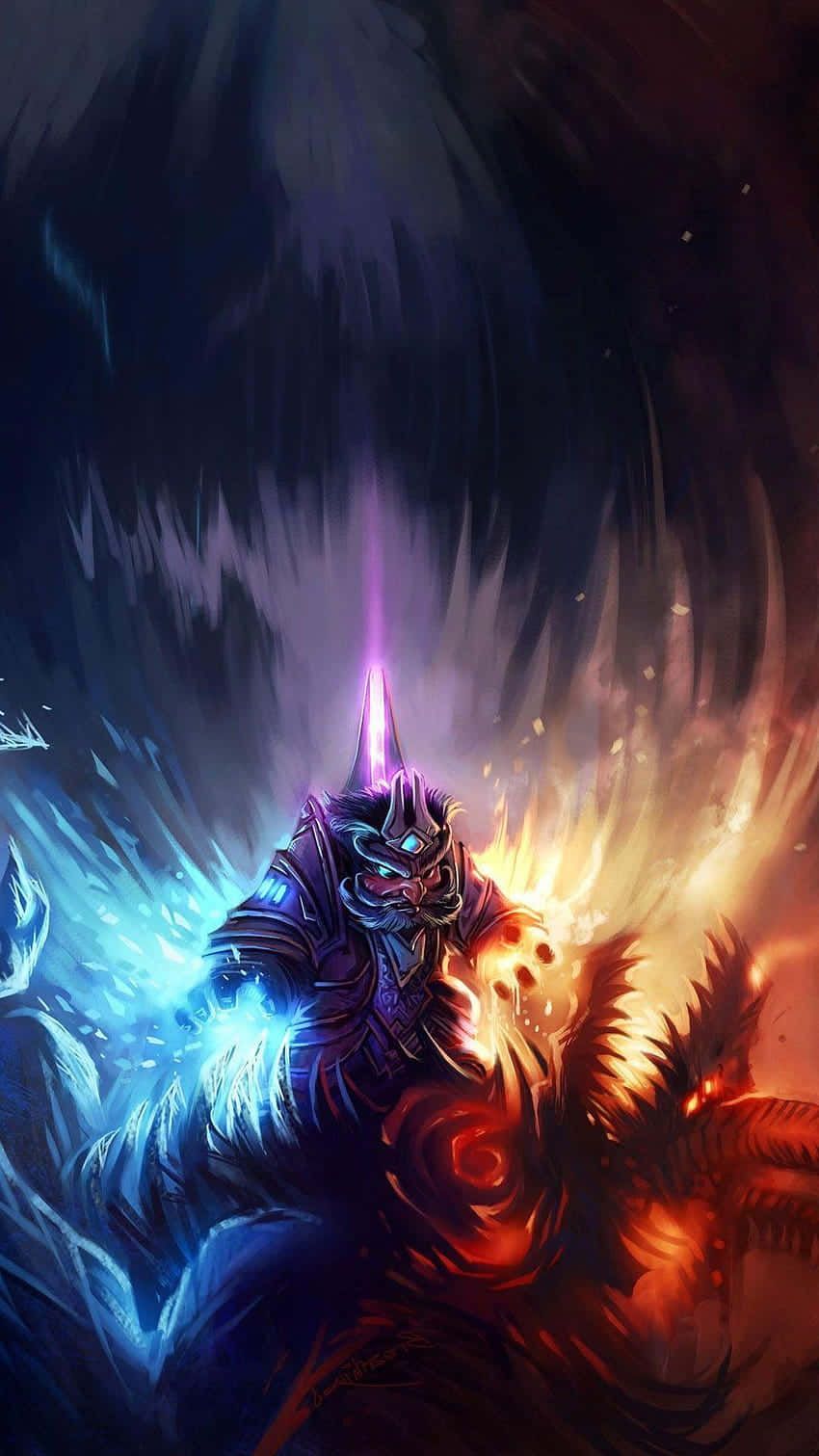 850x1511 Download Adept Warlock Character From World Of Warcraft Game Wallpaper