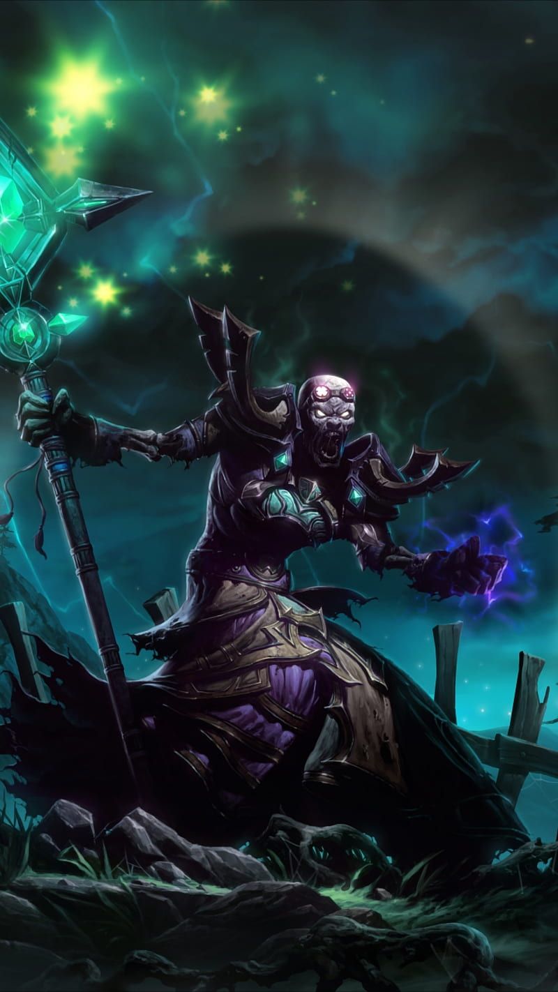 800x1422 Necromancer, fantasy, game, warlock, world of warcraft, HD phone wallpaper