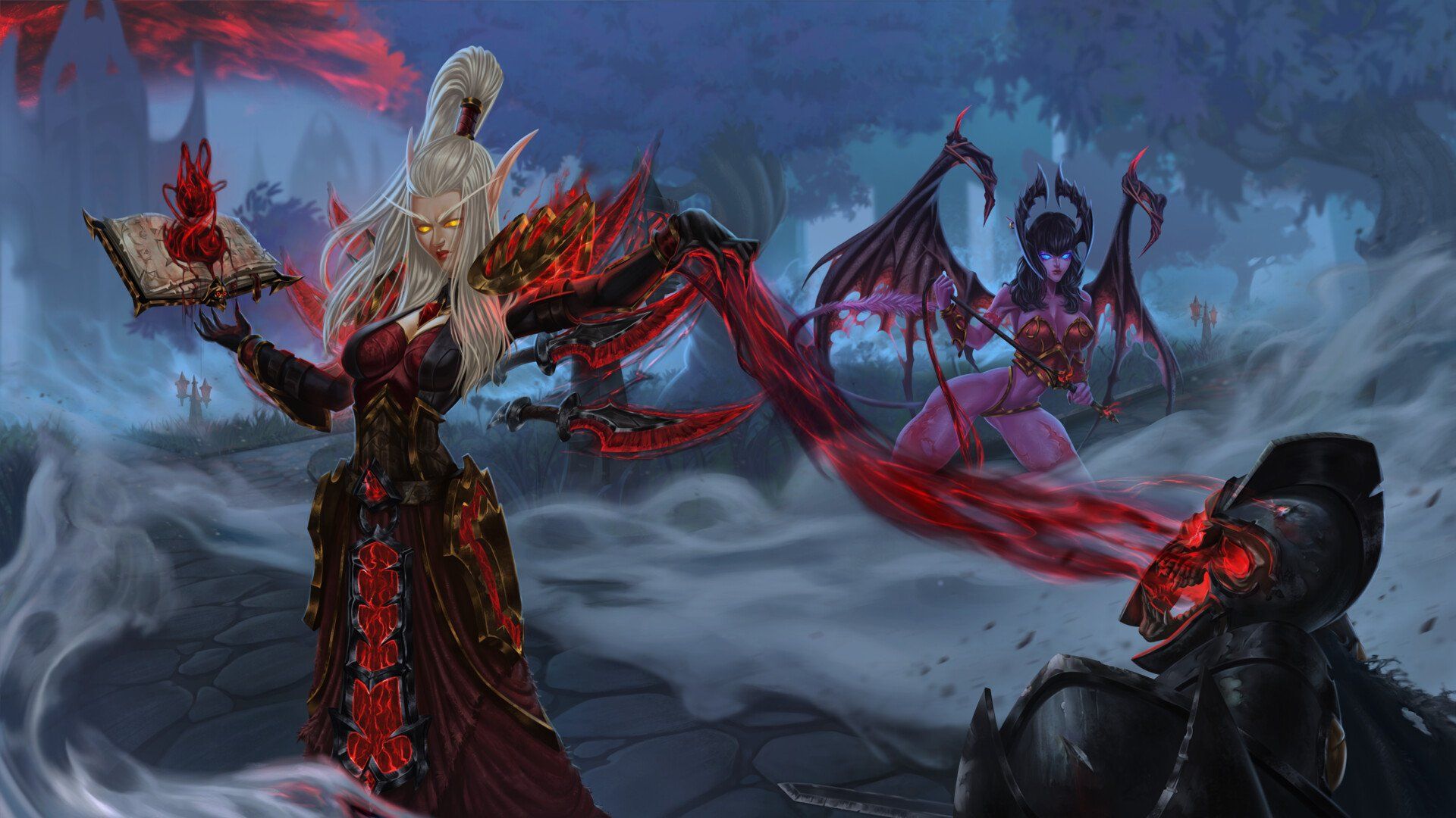 1920x1080 The Art of Warcraft on X: Venthyr Blood elf Warlock Fan Art