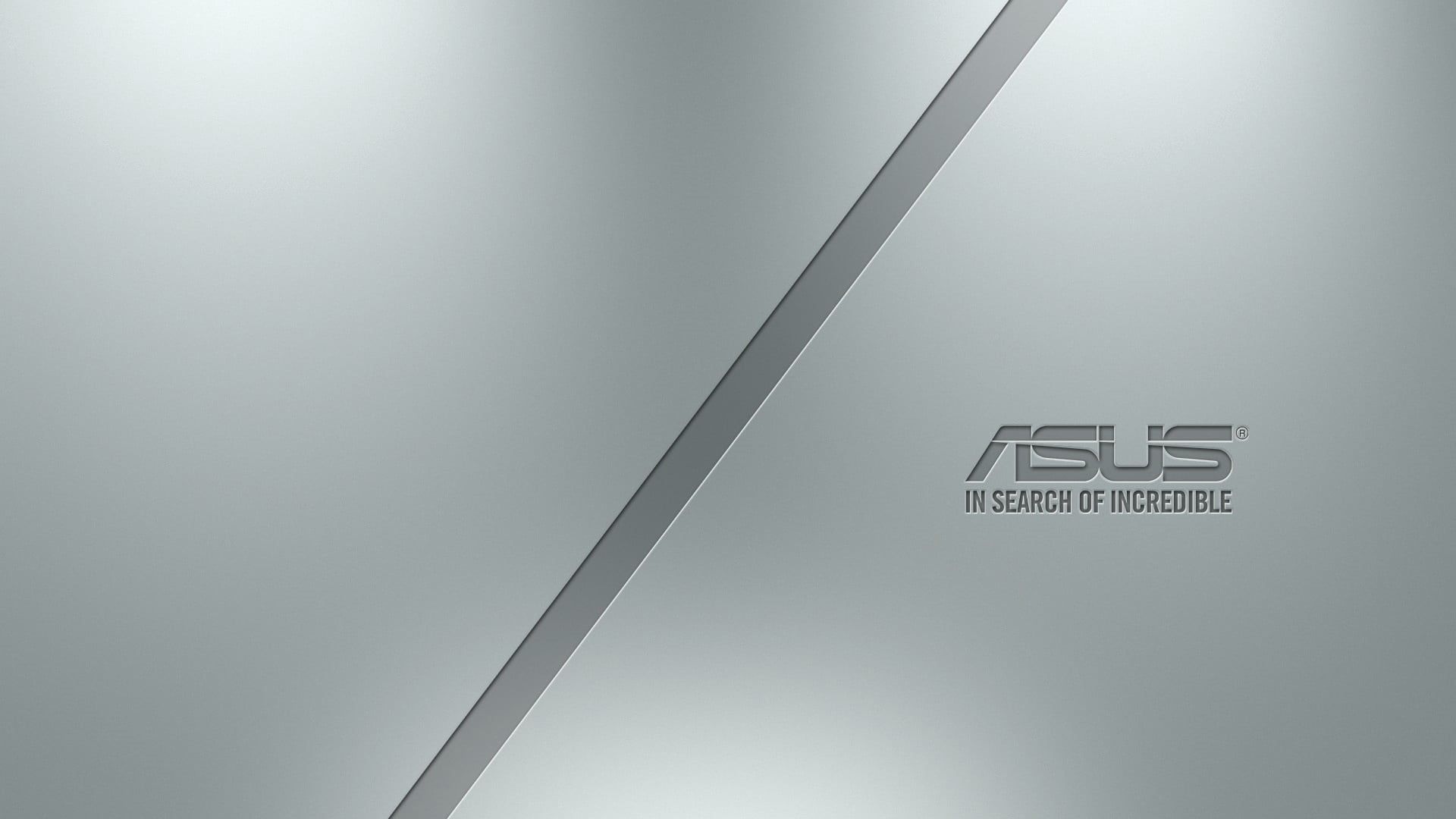 1920x1080 monochrome, 1080P, logo, digital art, ASUS, gray HD Wallpaper