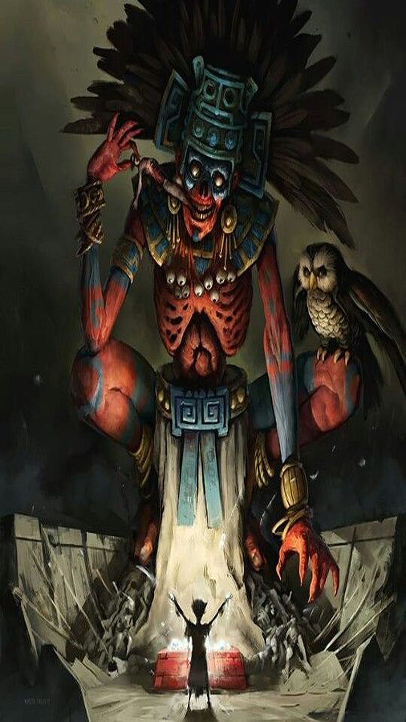 800x1422 Mictlan, azteca, dios, mexico, muerte, HD phone wallpaper