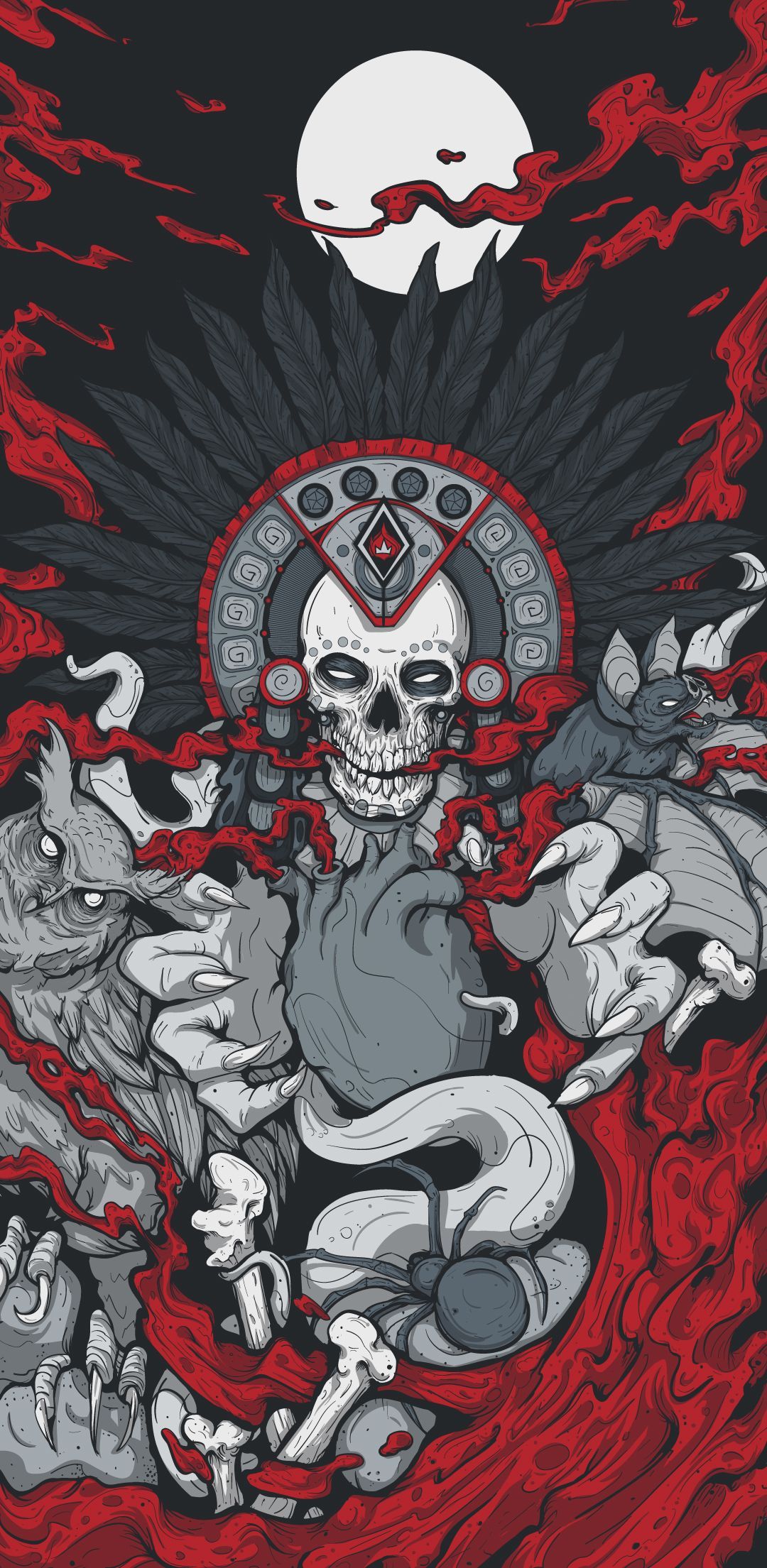 1080x2209 Mictlantecuhtli Wallpaper