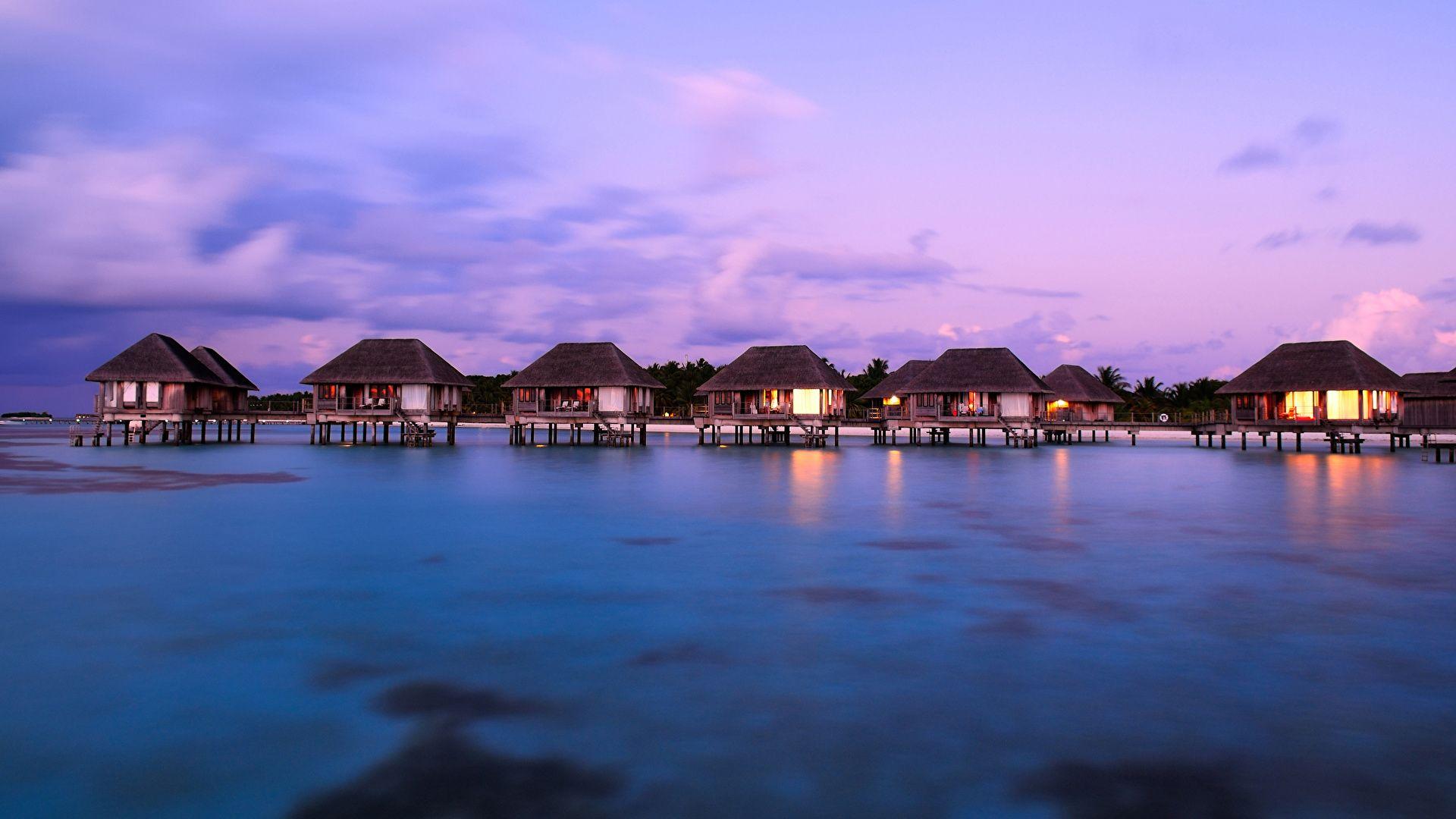 1920x1080 Picture Maldives Bungalow Nature Tropics 1920x1080