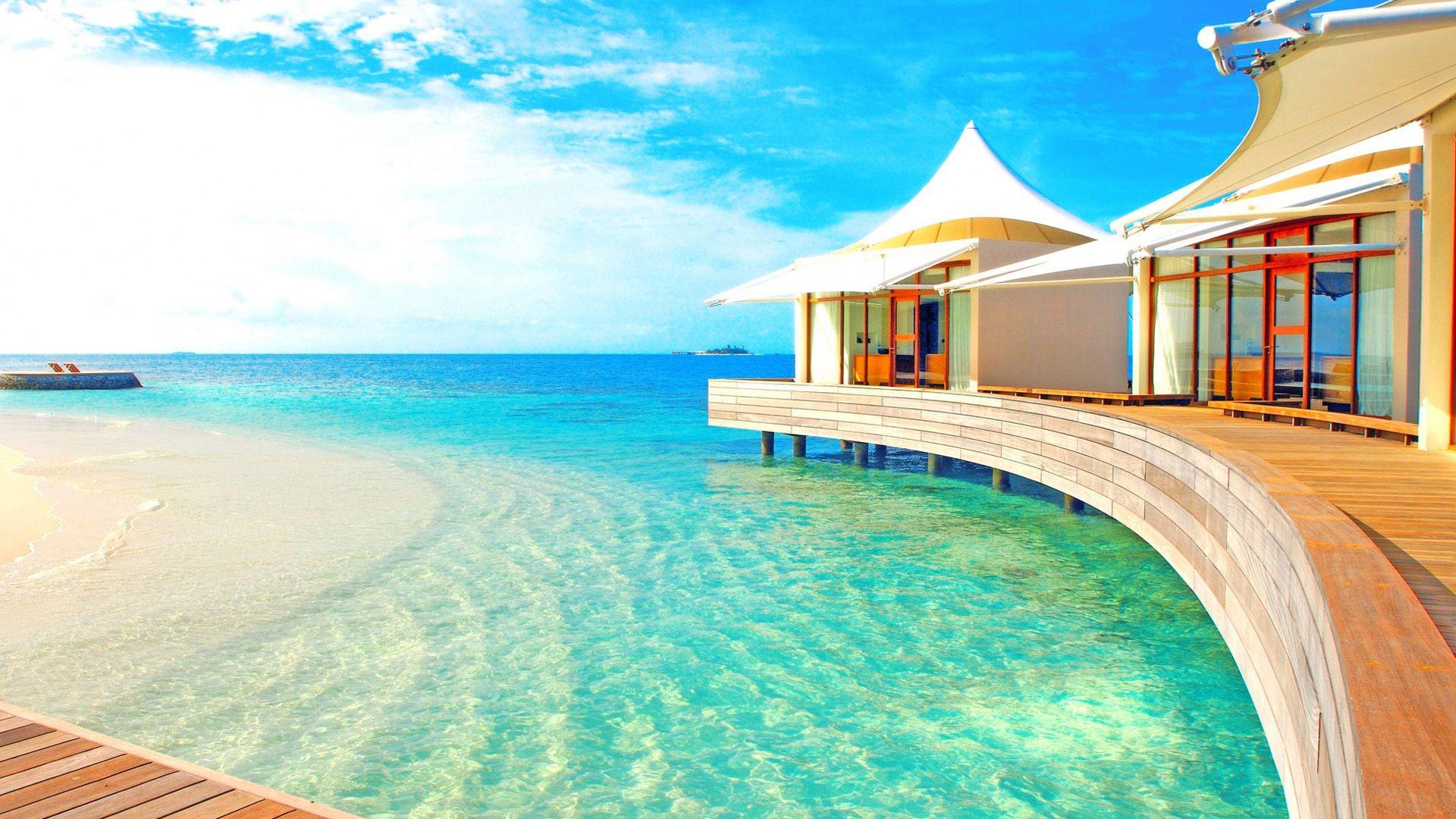 1920x1080 Best HD Maldives Wallpaper Hut In The Ocean, Download