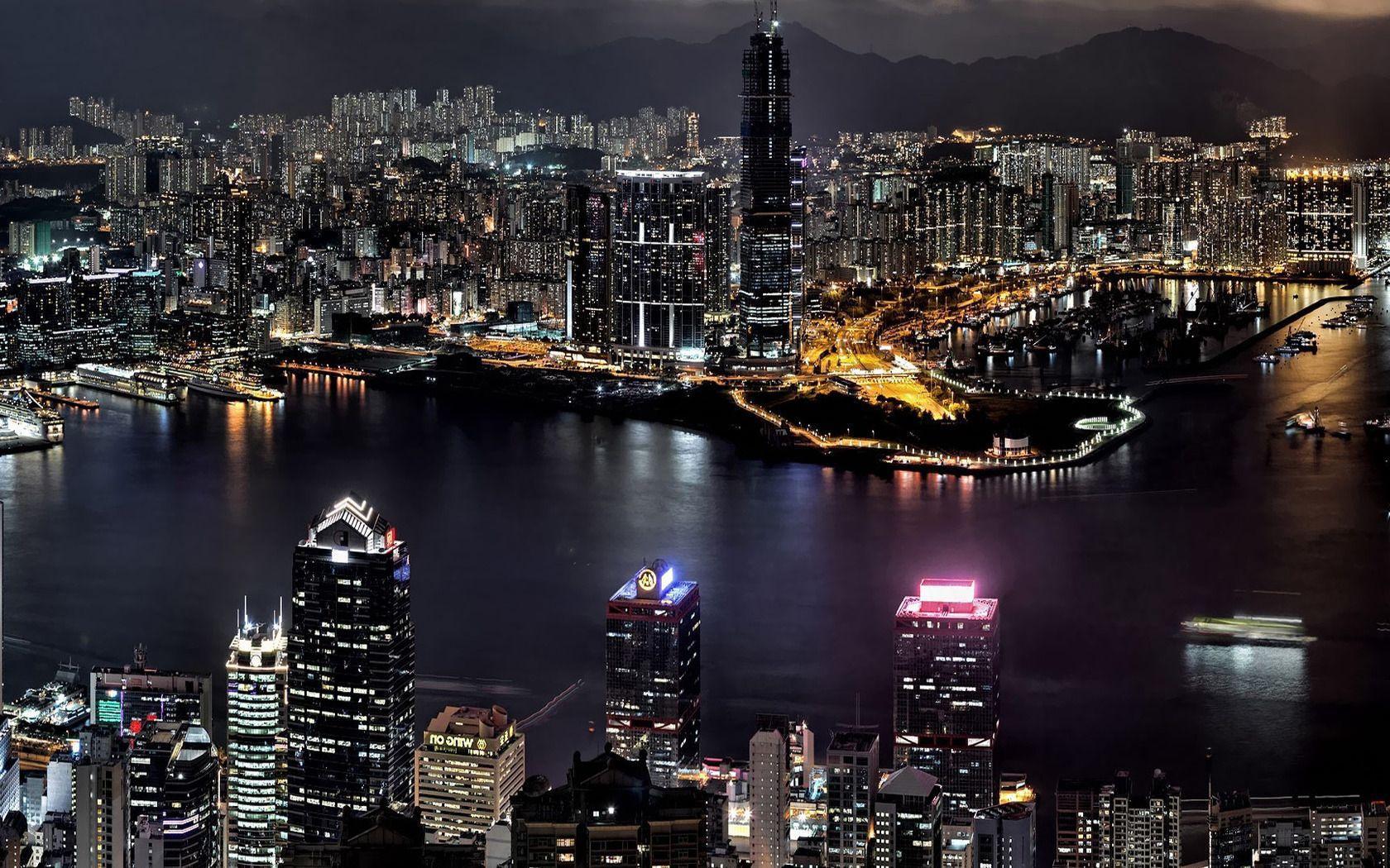 1680x1050 Fiona Floyd wallpaper. GE/ Night Hong Kong