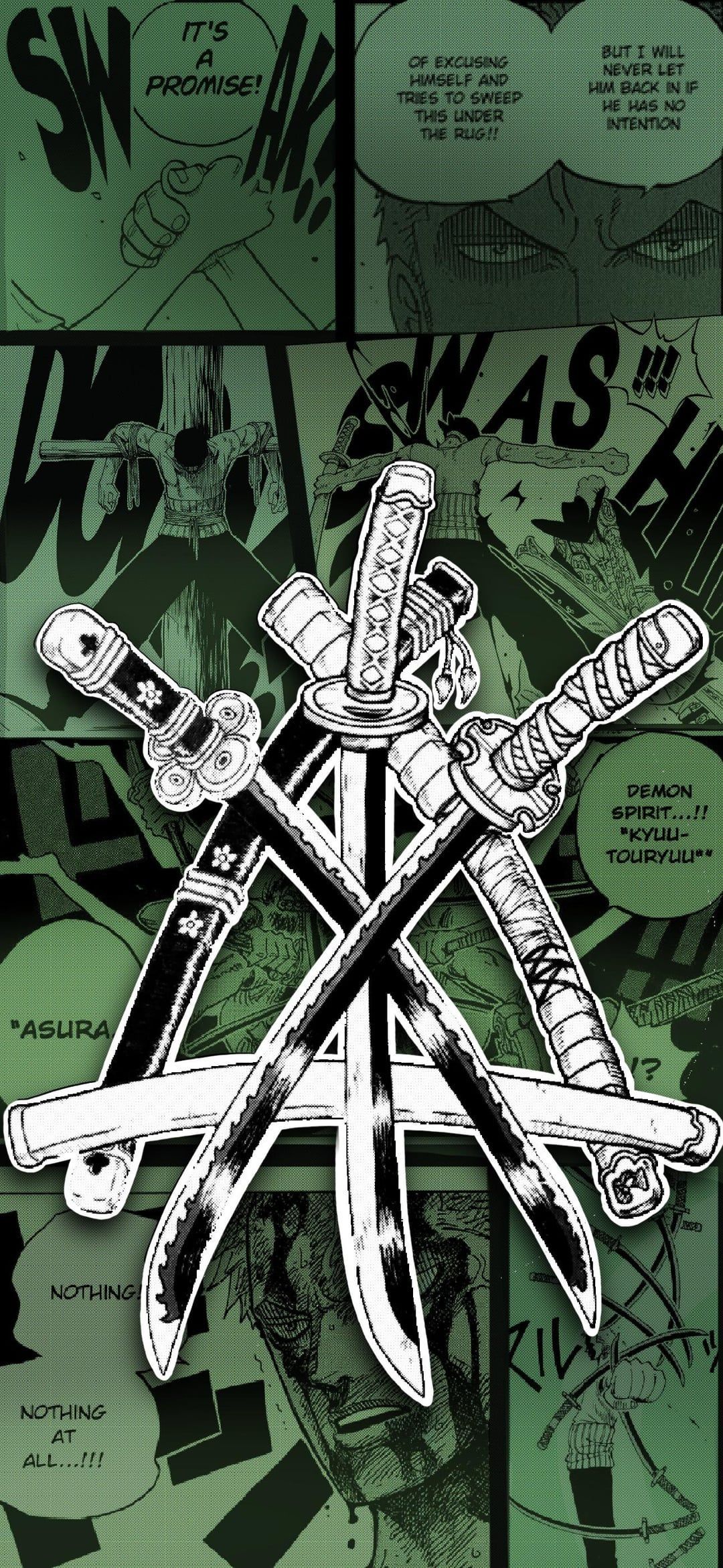 1080x2340 I made a Zoro wallpaper :D (I also made a Luffy one but I can only share one pic here for some reason)