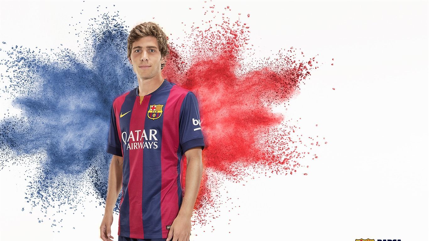 1366x768 Sergi Roberto FC Barcelona HD Wallpaper
