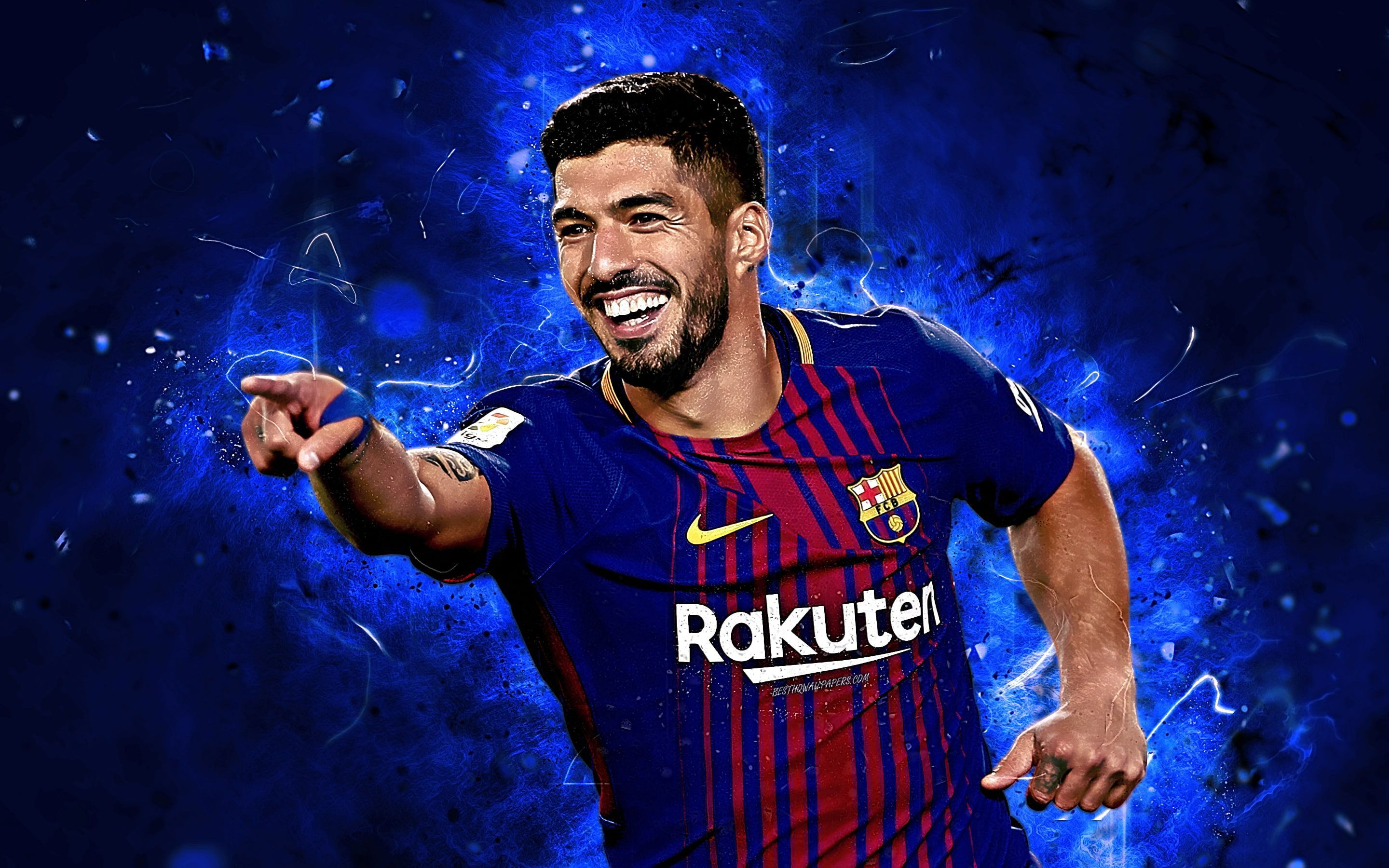 2880x1800 Sergi Roberto, ball, soccer, Luis Suarez, soccer clubs, magic moment, FC Barcelona, 1080P, Camp Nou HD Wallpaper