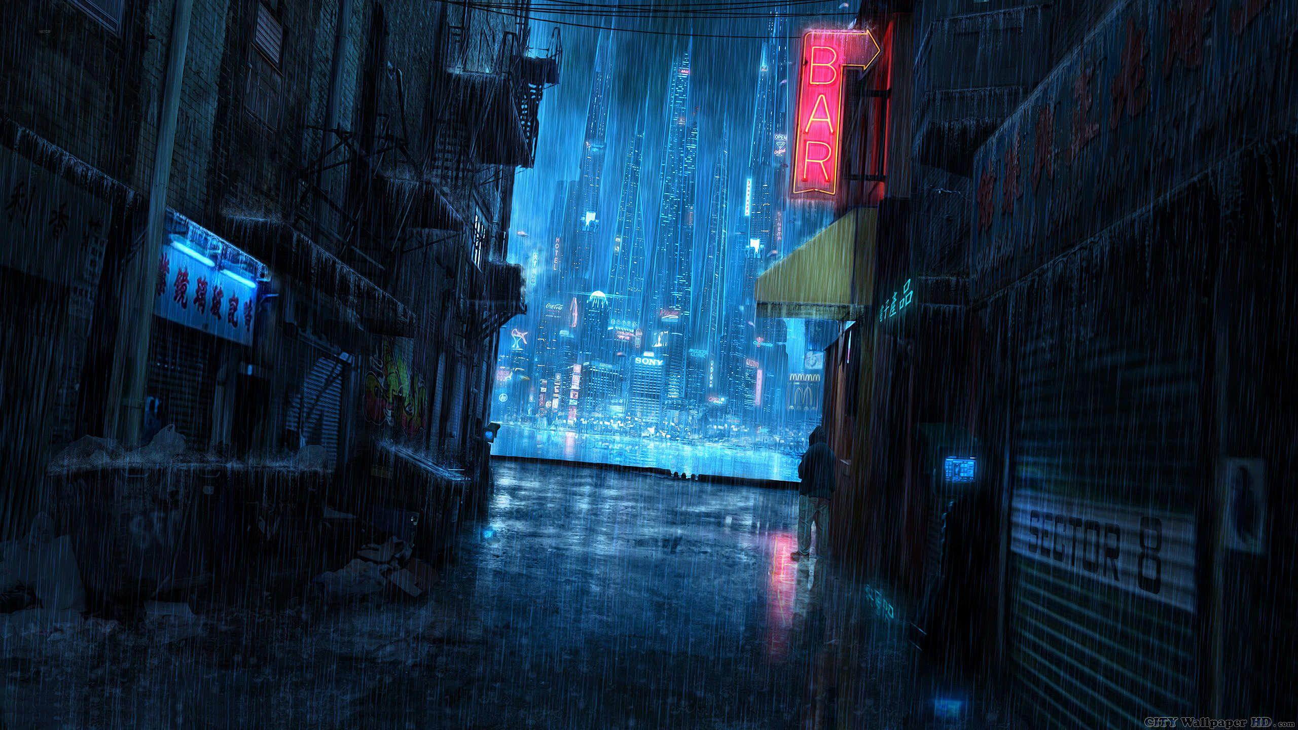 2560x1440 Night in Hong Kong. Watch mobile wallpaper cities and countries. Hong Kong night lane neon