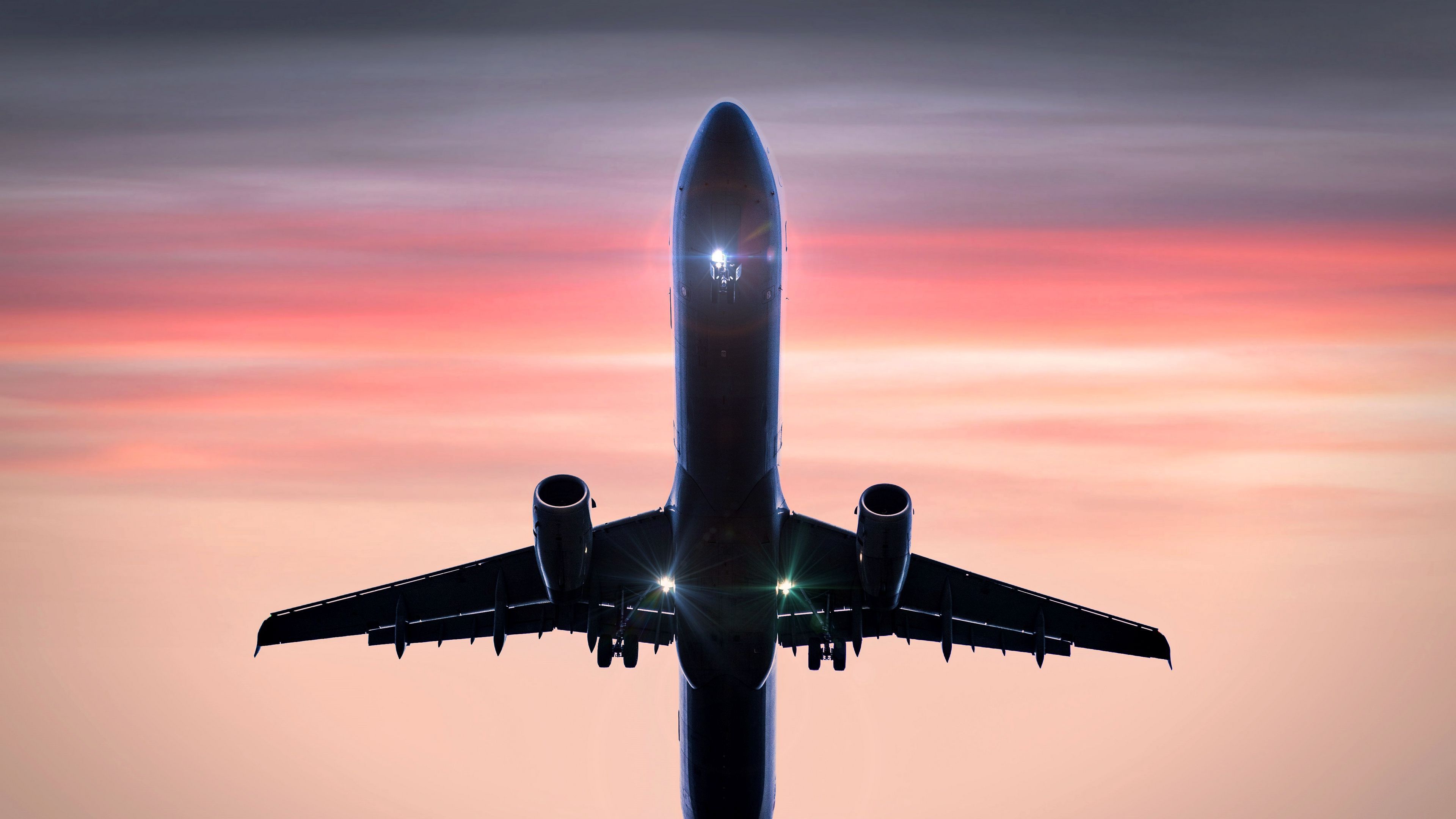 3840x2160 Download wallpaper 3840x2160 plane, flight, sky, takeoff, clouds 4k uhd 16:9 HD background