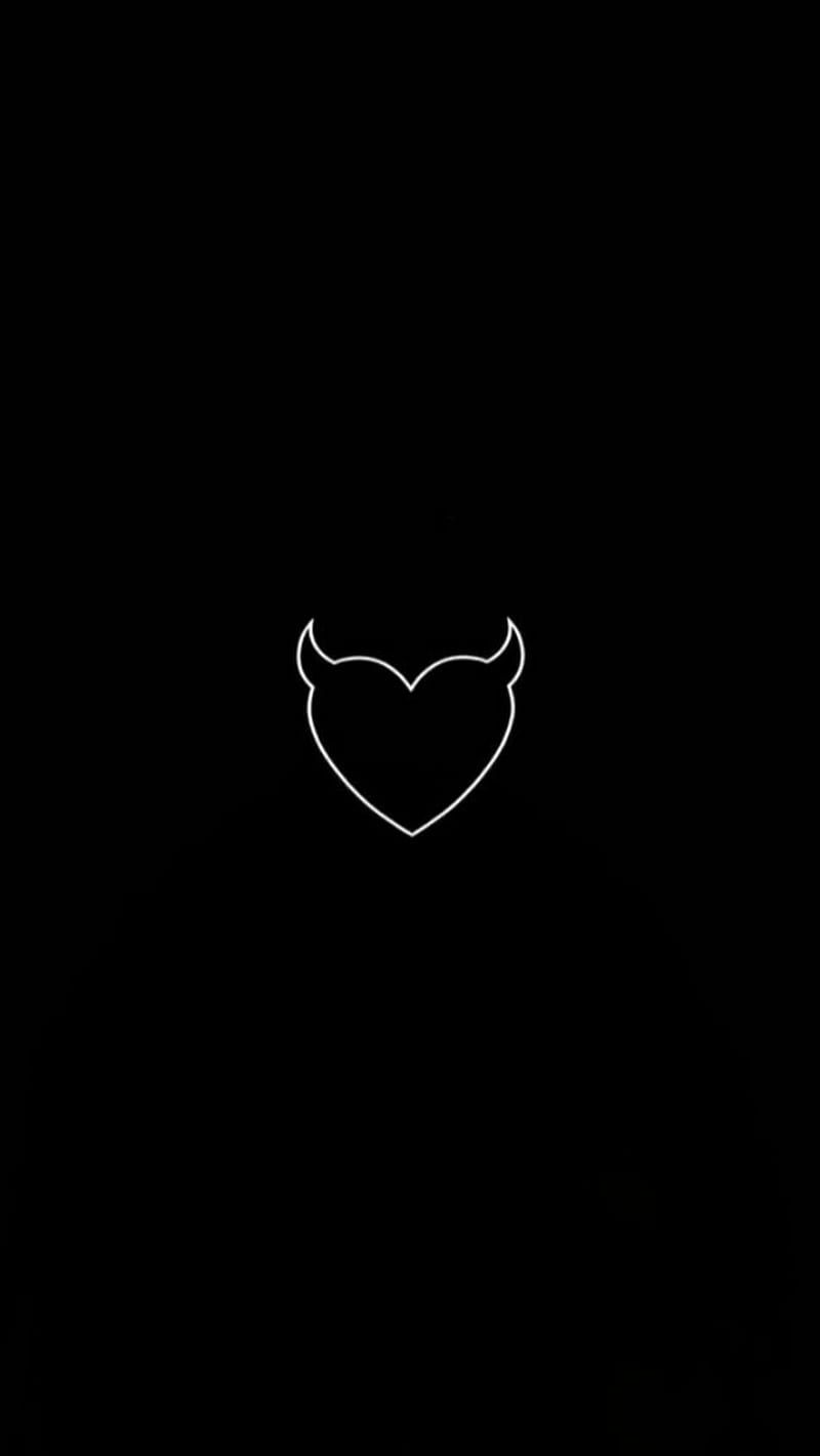 800x1421 Bad Heart, black, canon, devil, hate, love, minimal, plus, things, you, HD phone wallpaper