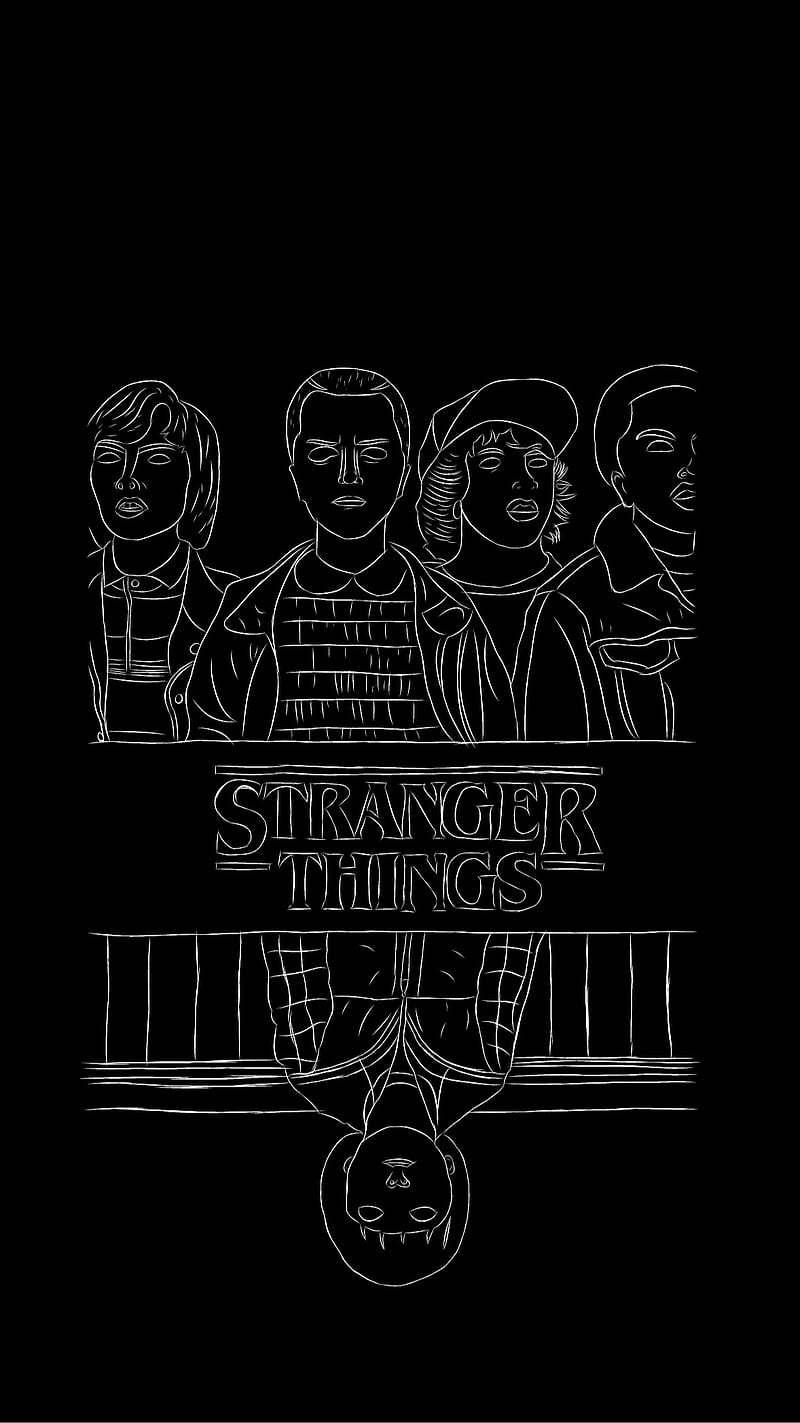 800x1423 Stranger Things, android, black, dark, dark theme, ios, movies, strange, theme, HD phone wallpaper