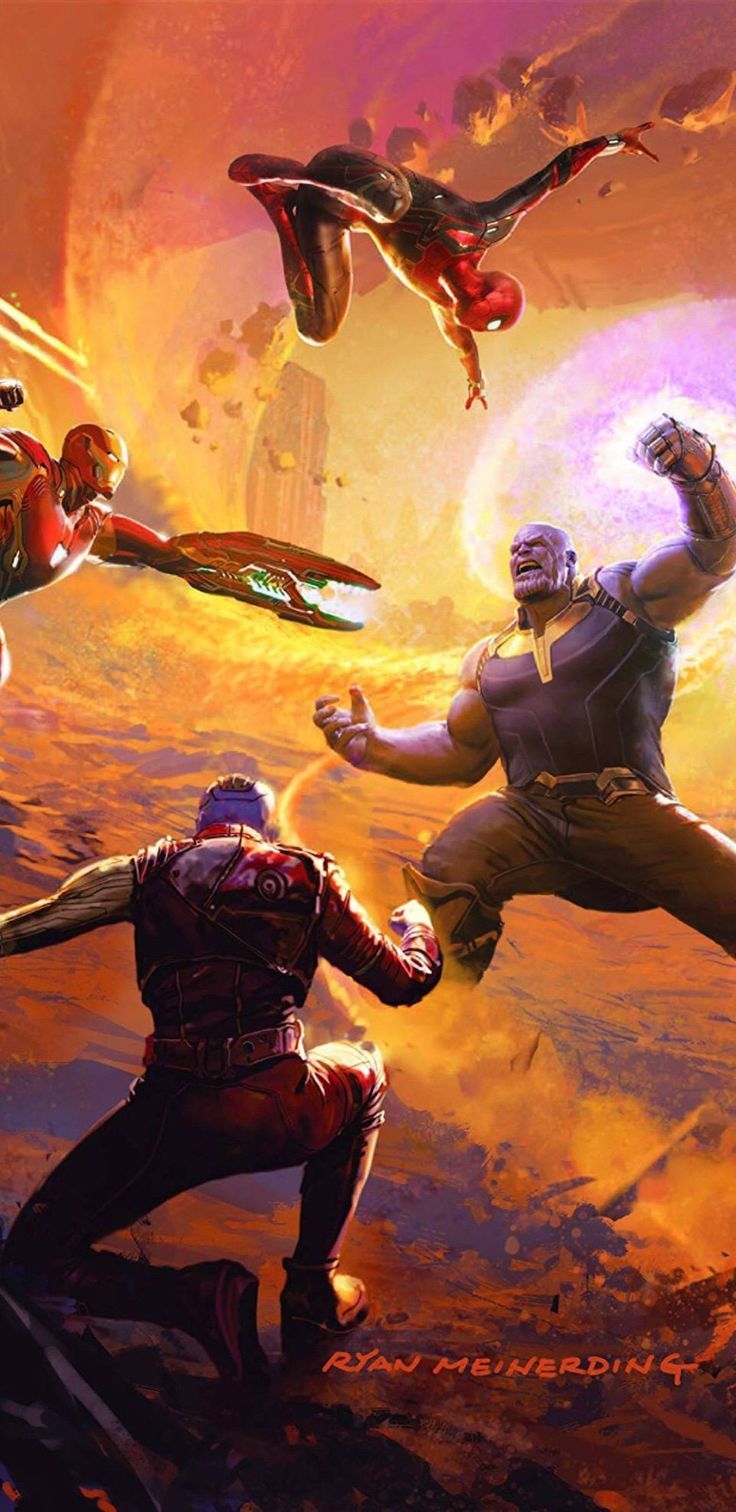 736x1512 Thanos vs The Avengers on Titan • Zedge