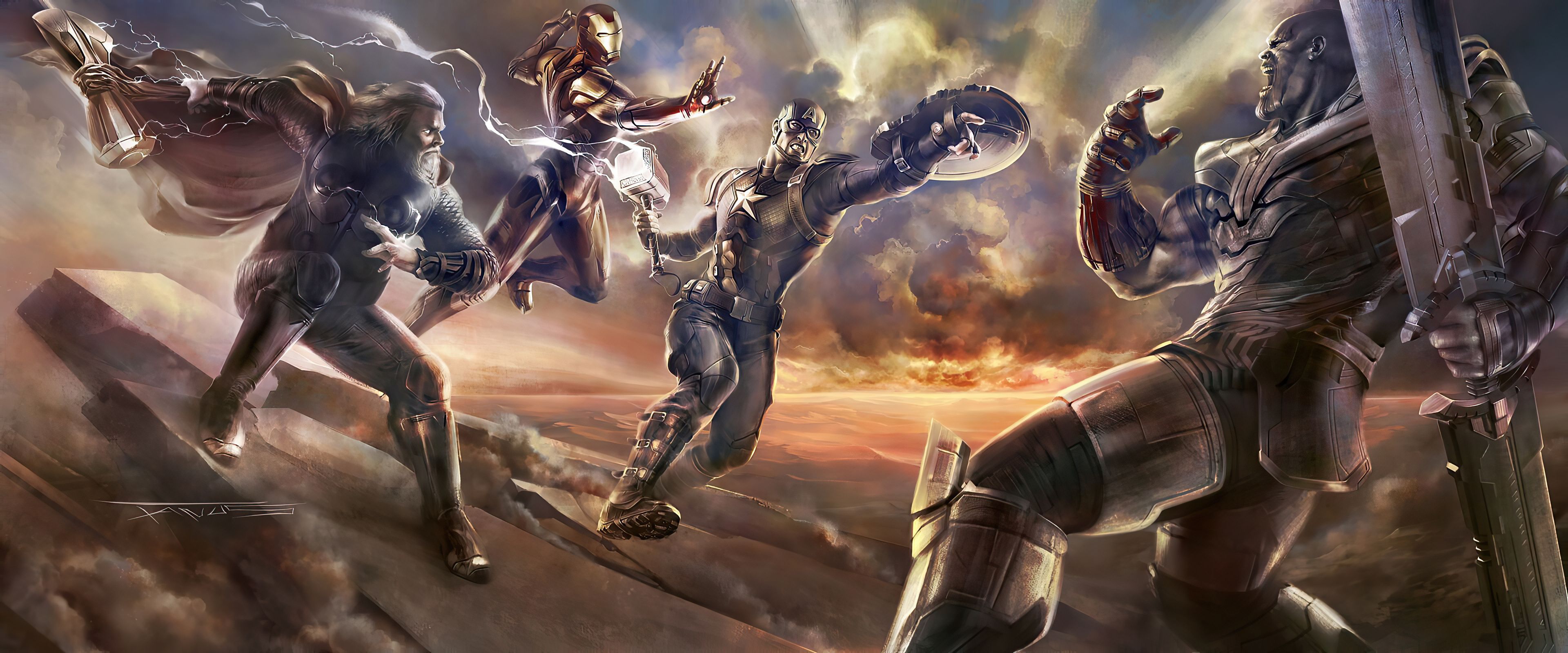 3840x1600 Avengers Vs Thanos 4k Wallpaper, HD Superheroes Wallpaper, 4k Wallpaper , Image, Background, Photos and Picture