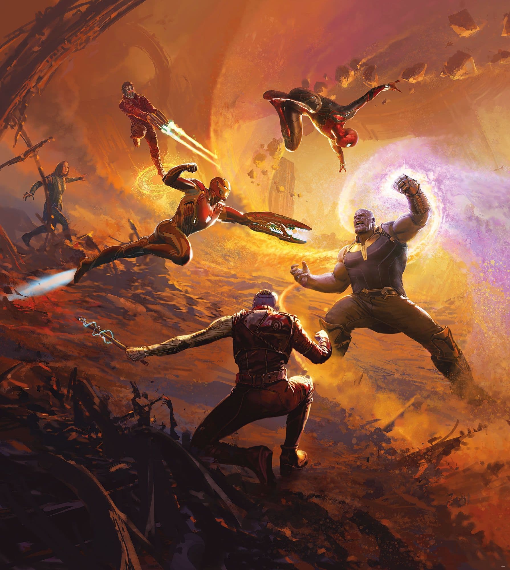 1789x2000 Spider Man Photo wallpaper 250x280 cm Avengers Iron man Thanos Marvel Battle XXL