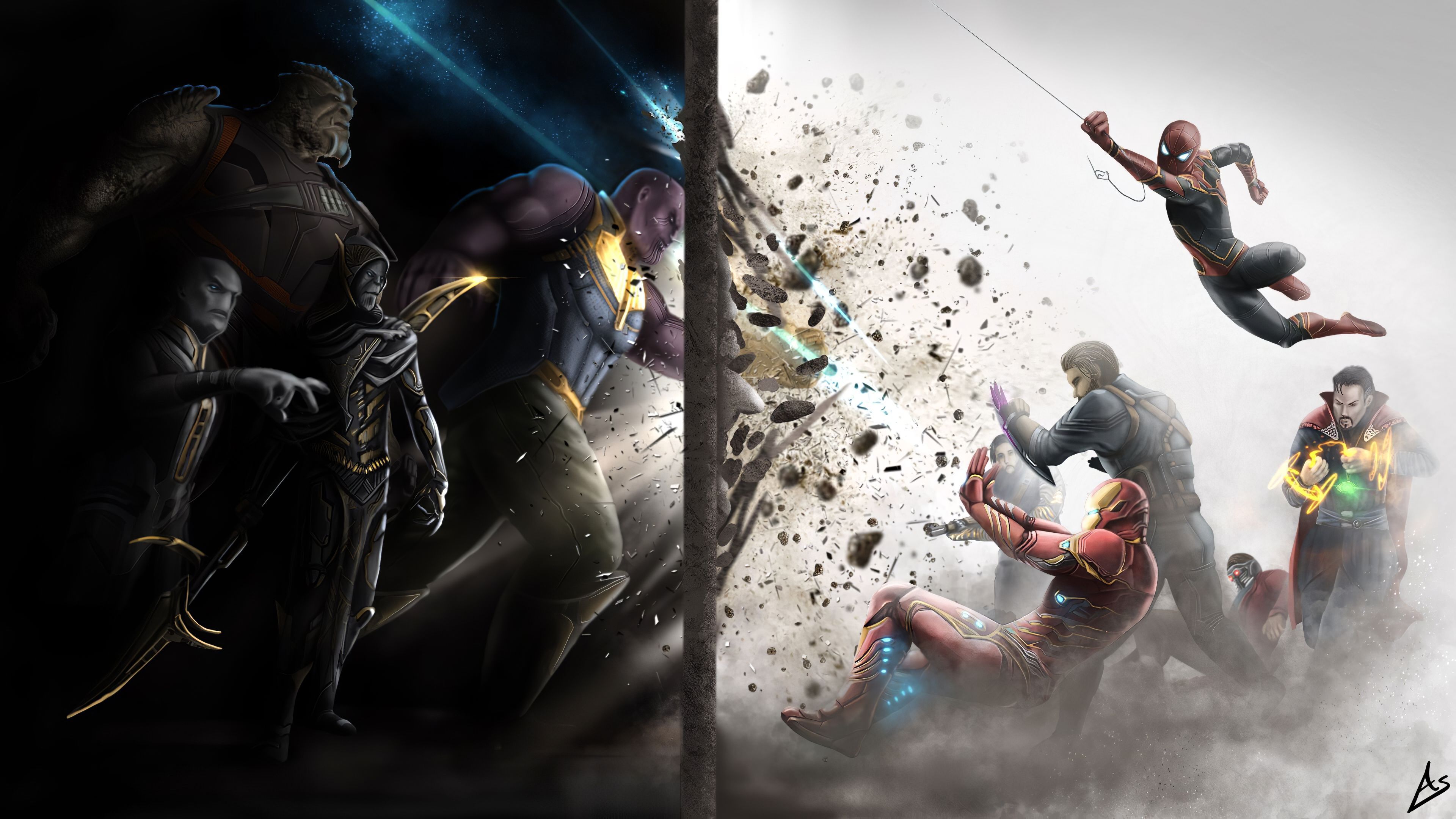 3840x2160 Thanos Team Vs Avengers Wallpaper, HD Superheroes Wallpaper, 4k Wallpaper , Image, Background, Photos and Picture