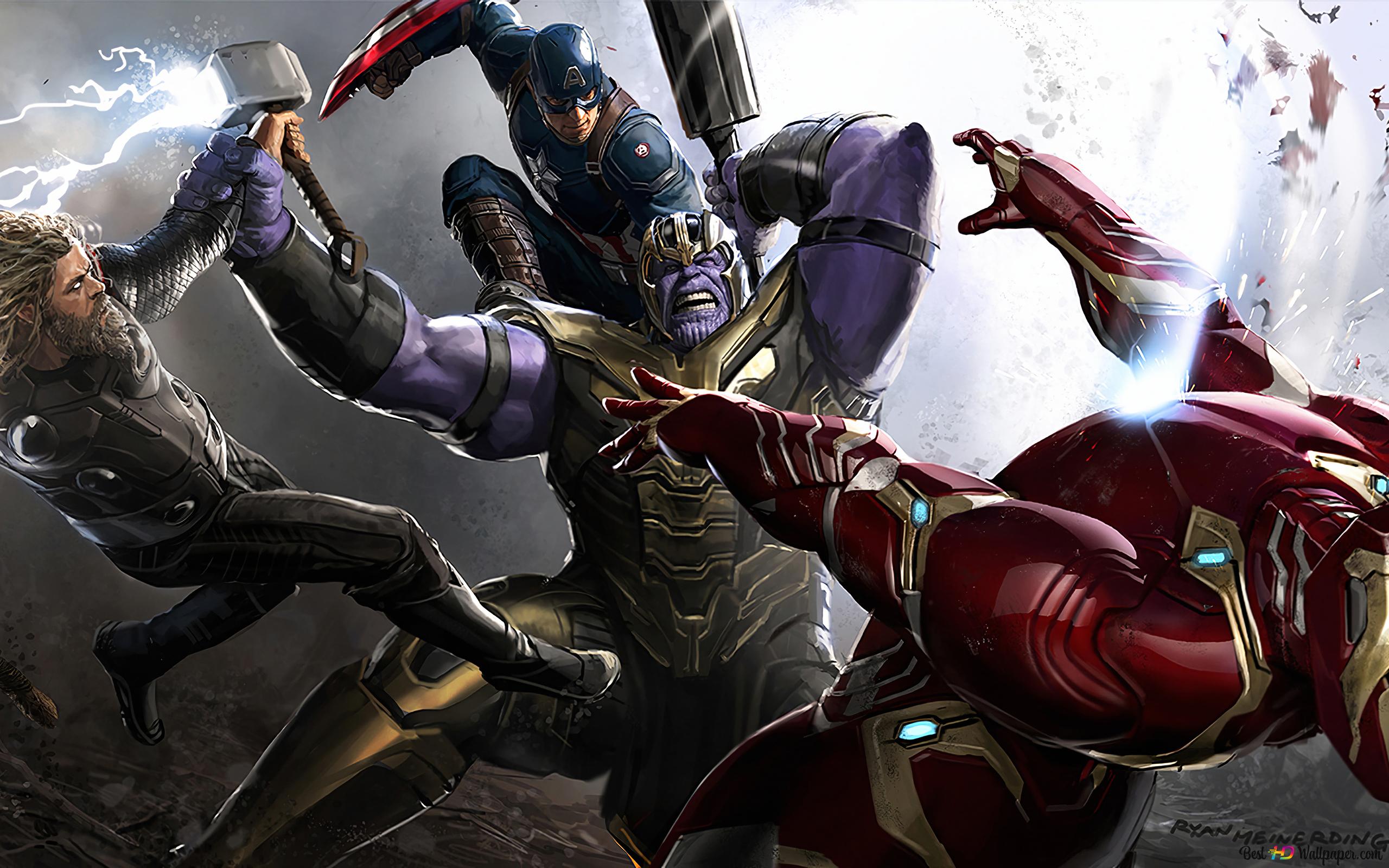 2560x1600 Thanos Vs Avengers 4K wallpaper download