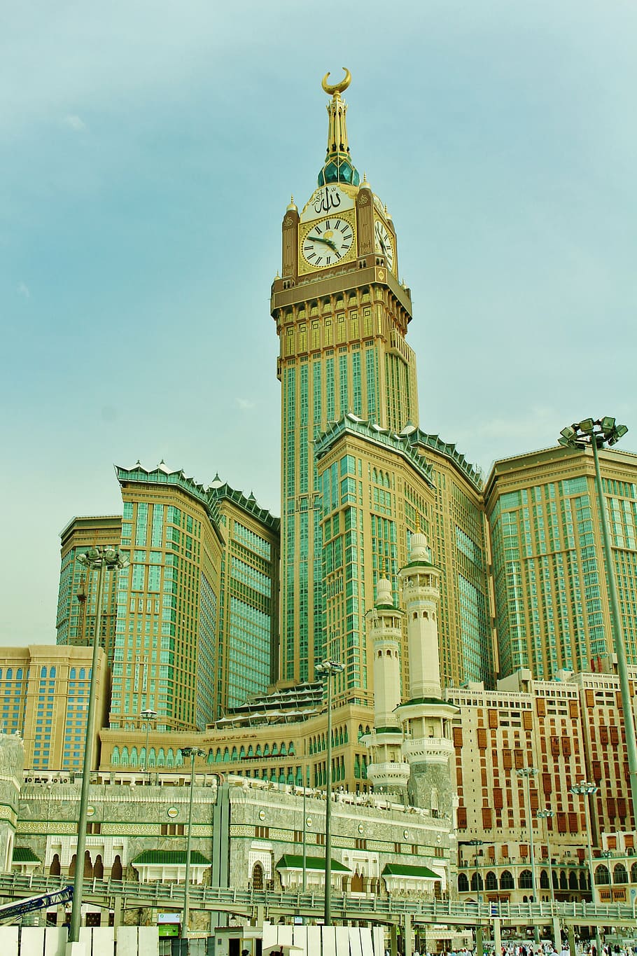 910x1365 HD wallpaper: clock tower, mecca, buildings, architecture, historical, saudi
