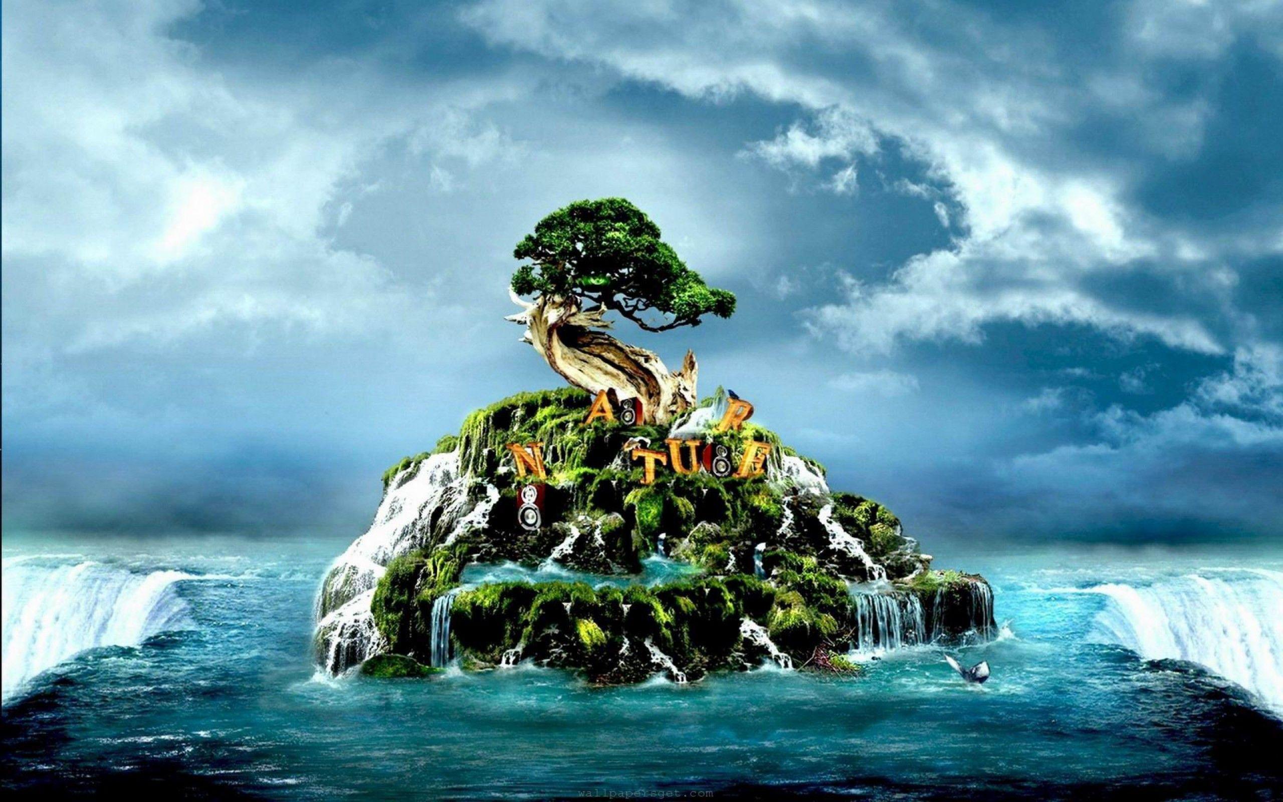 2560x1600 3D Ocean Landscape Desktop Wallpaper