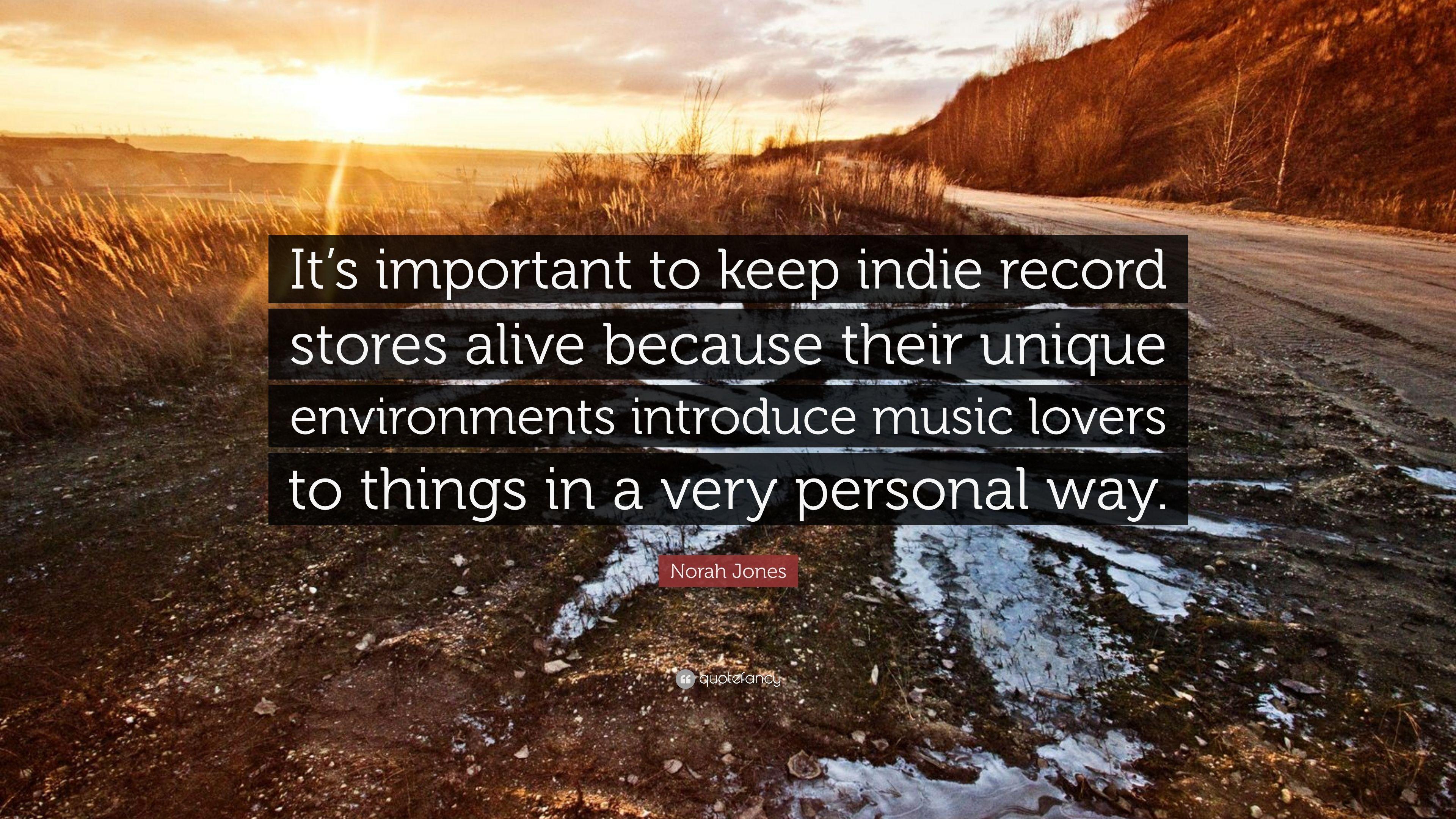 3840x2160 Norah Jones Quote: “It's important to keep indie record stores alive