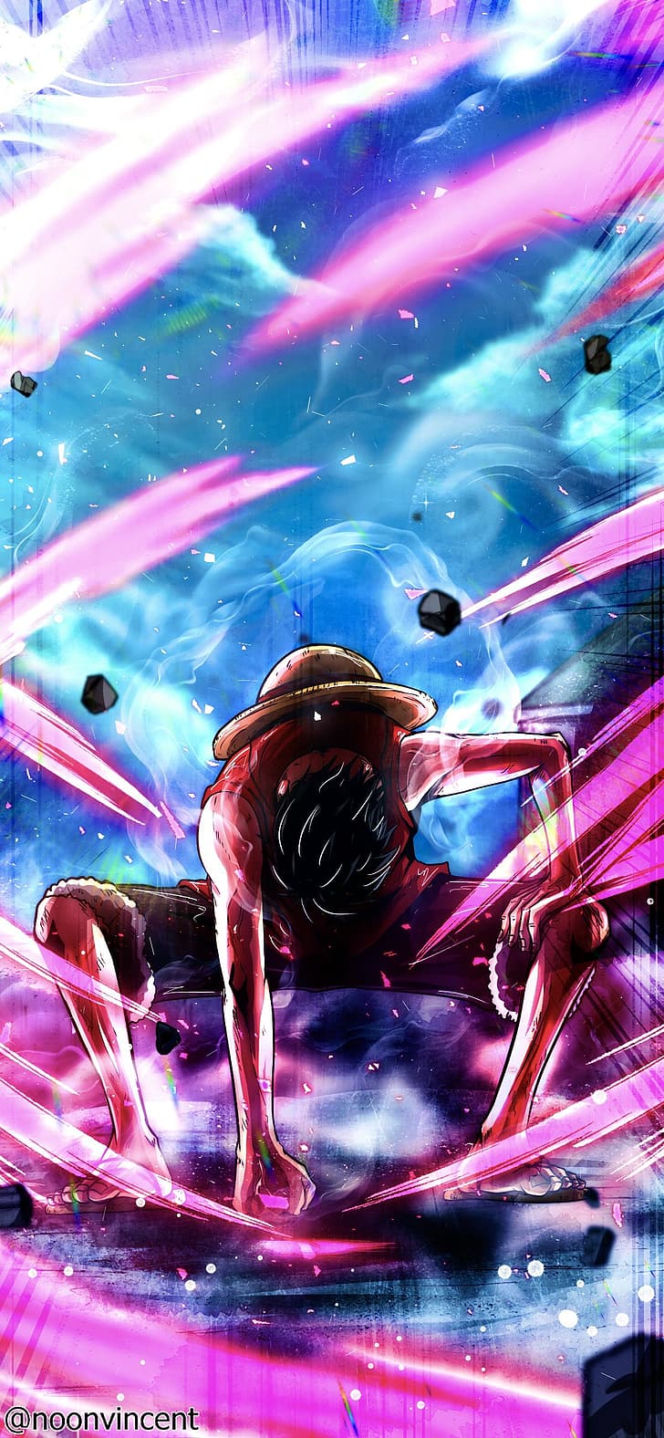 728x1576 HD wallpaper: One Piece, Monkey D. Luffy, gear 2nd, vincentnoon, noonvincent