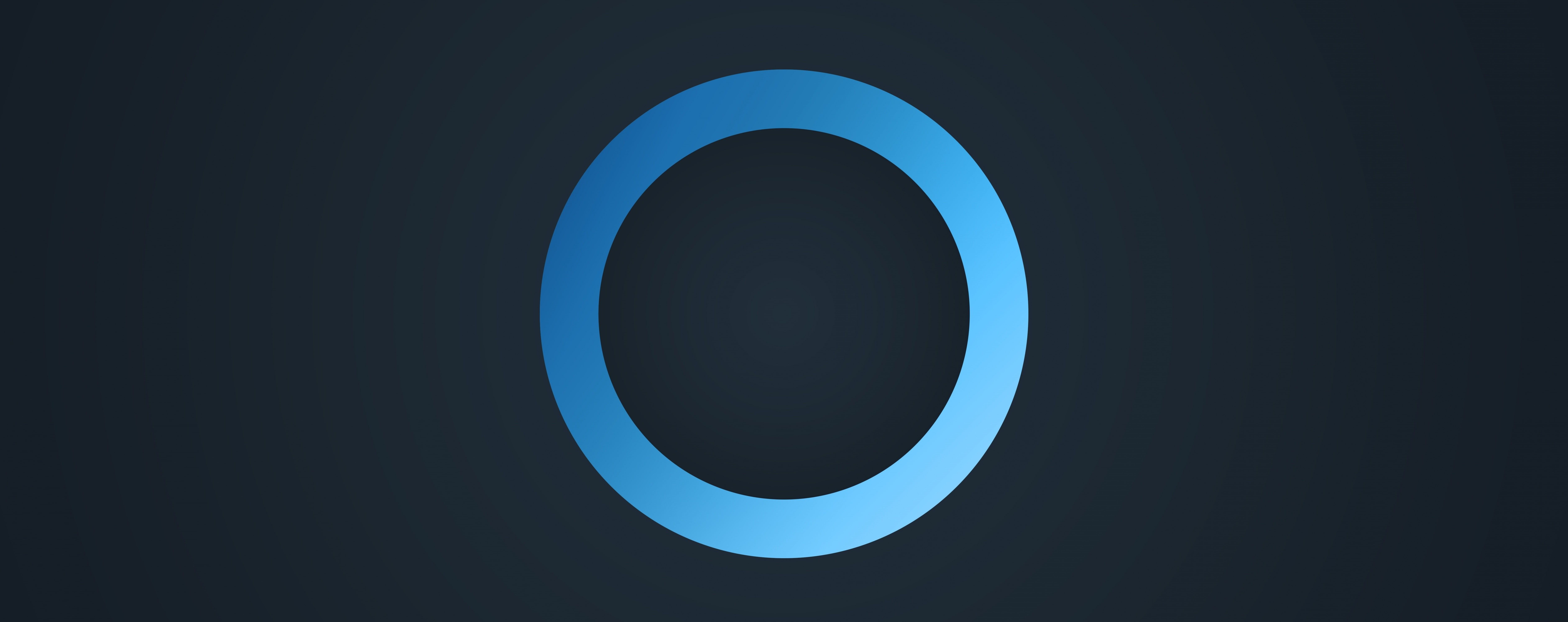 7500x2973 Communication, Geometric Shape, Dark, Indoors, Circle, Black Background, Aero, Blue, Close Up, Abstract, Copy Space, Ring, Shape, Black Color, Creativity HD Wallpaper