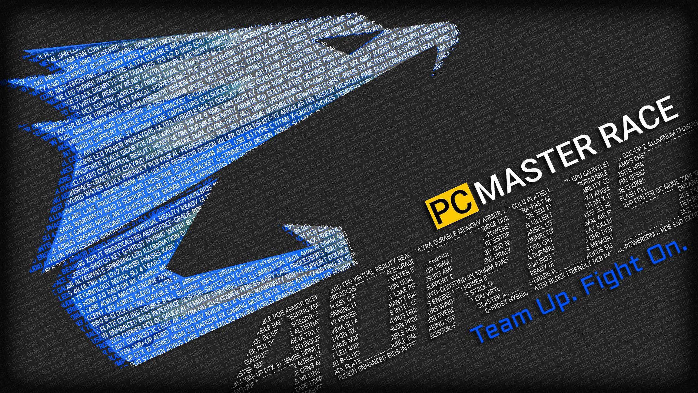 3840x2160 AORUS Logo Blue PC Master Race 4K