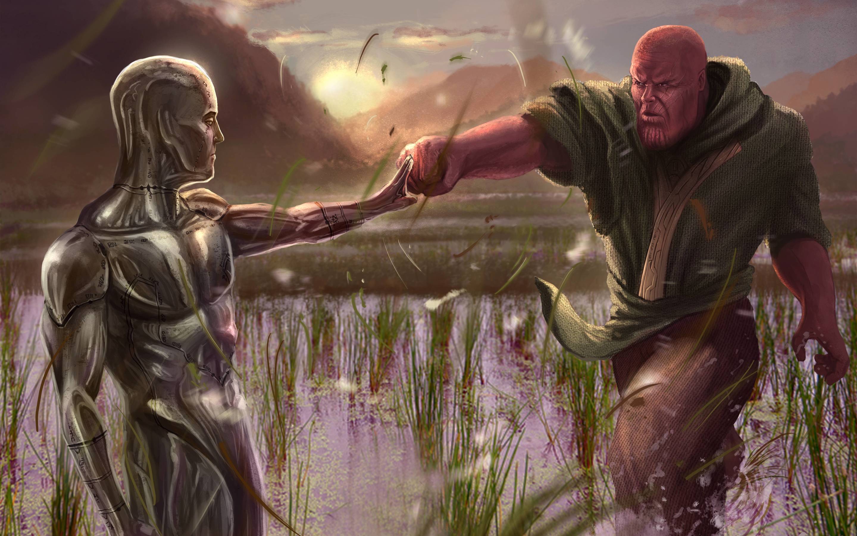 2880x1800 Thanos Vs Silver Surfer Macbook Pro Retina HD 4k