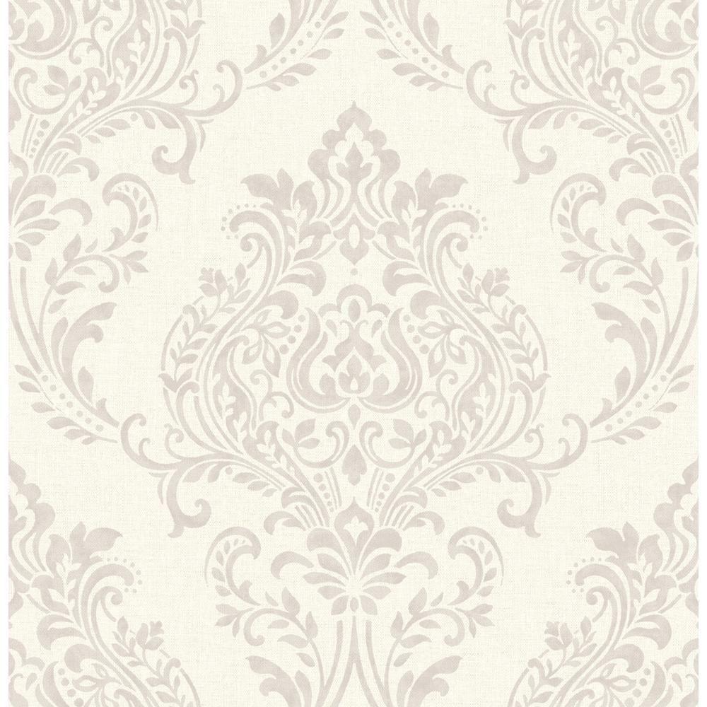 1000x1000 Advantage Falstaff Cream Damask Wallpaper Sample, Ivory. Damask
