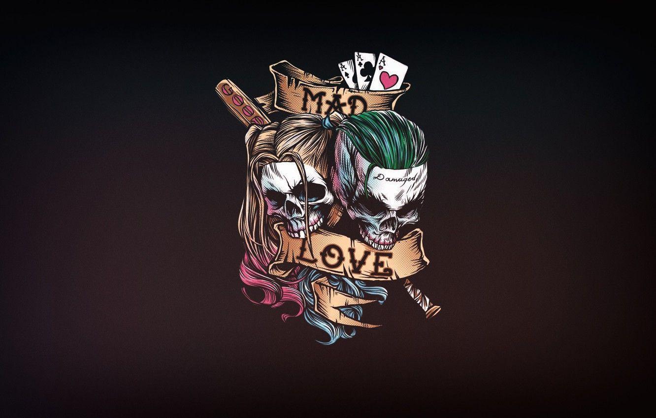 1332x850 Free download Wallpaper Minimalism Joker Art Joker Harley Quinn DC