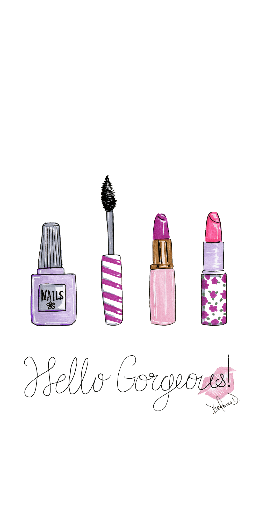 1000x2000 Be #Gorgeous. #Casetify #Art #Design #Illusration #NailPolish