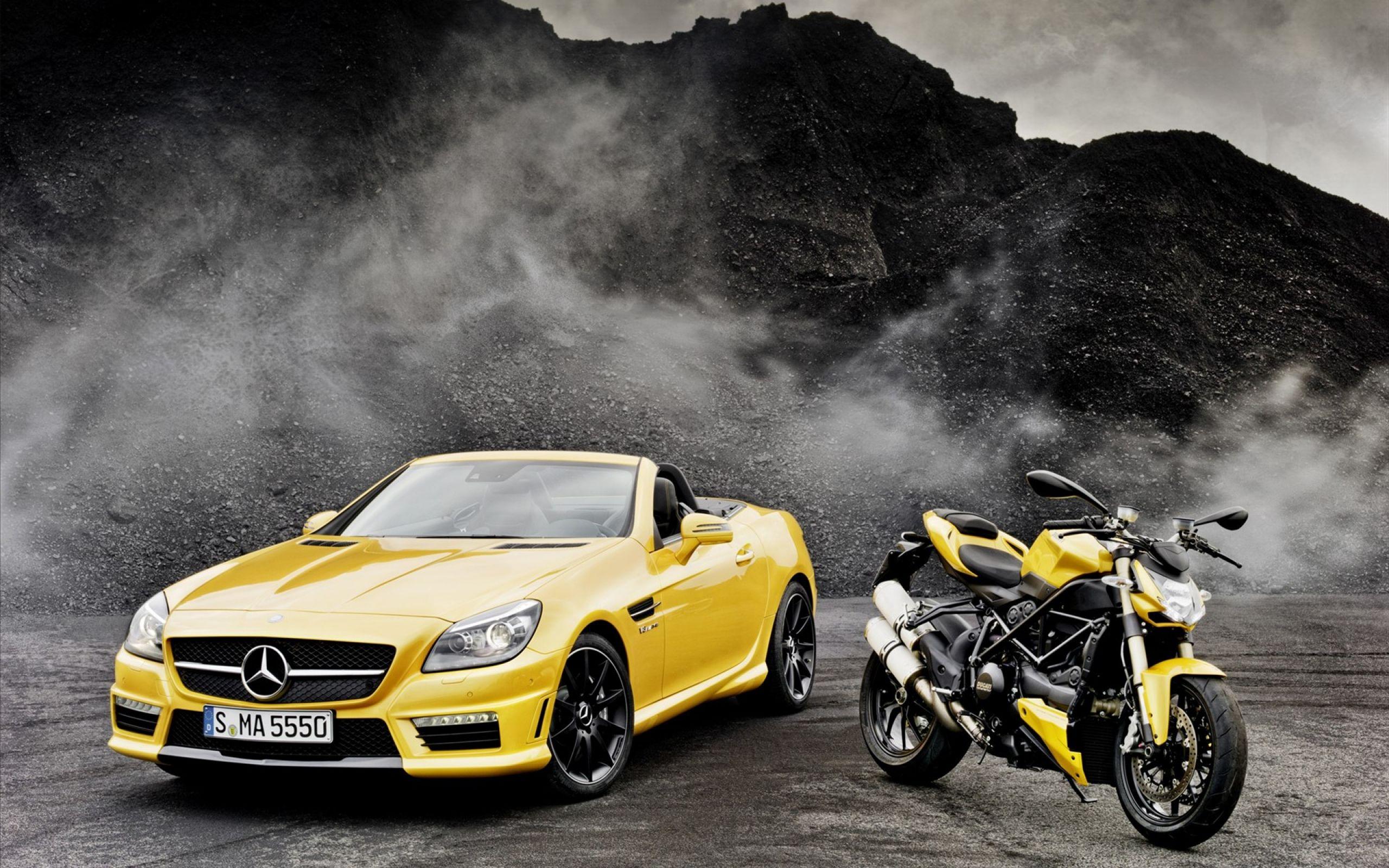2560x1600 Bike And Car Wallpaper