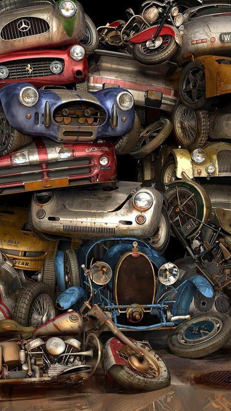 800x1422 Carros, back, bikes, broken, front, vintage, wheels, HD phone wallpaper