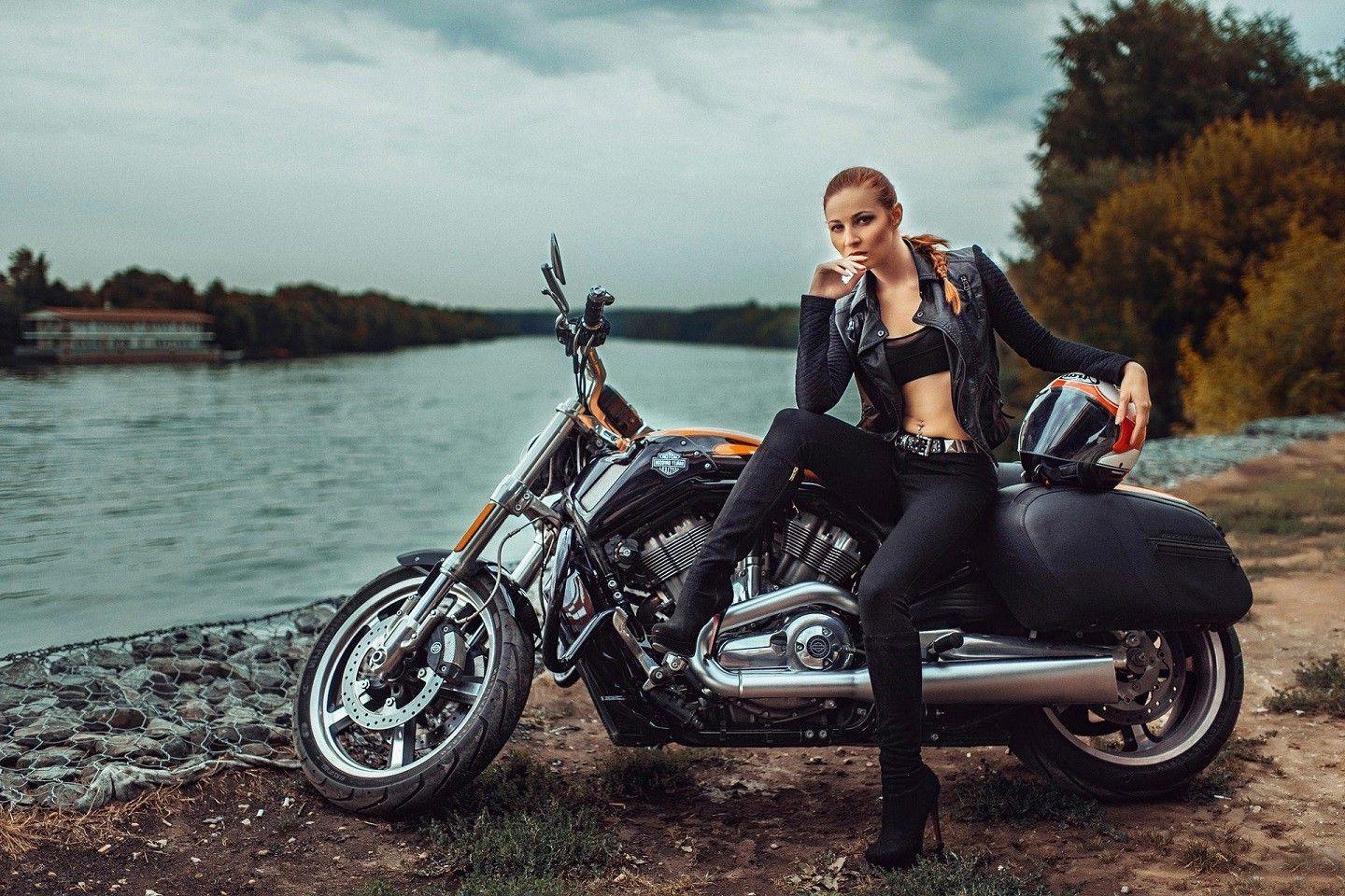 1440x960 women With Bikes, Chopper Wallpaper HD / Desktop and Mobile Background