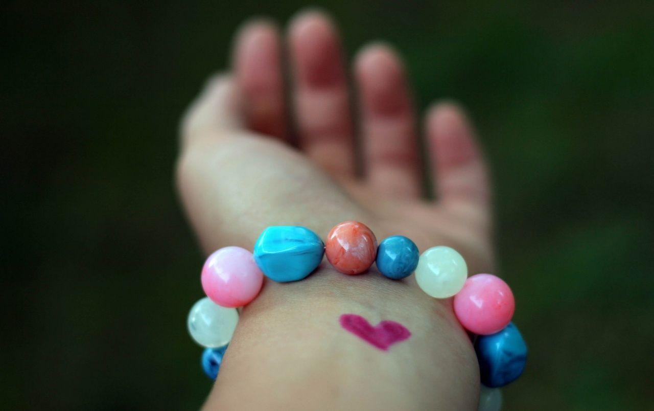 1280x804 Heart and Colored Marbles Bracelet wallpaper. Heart and Colored