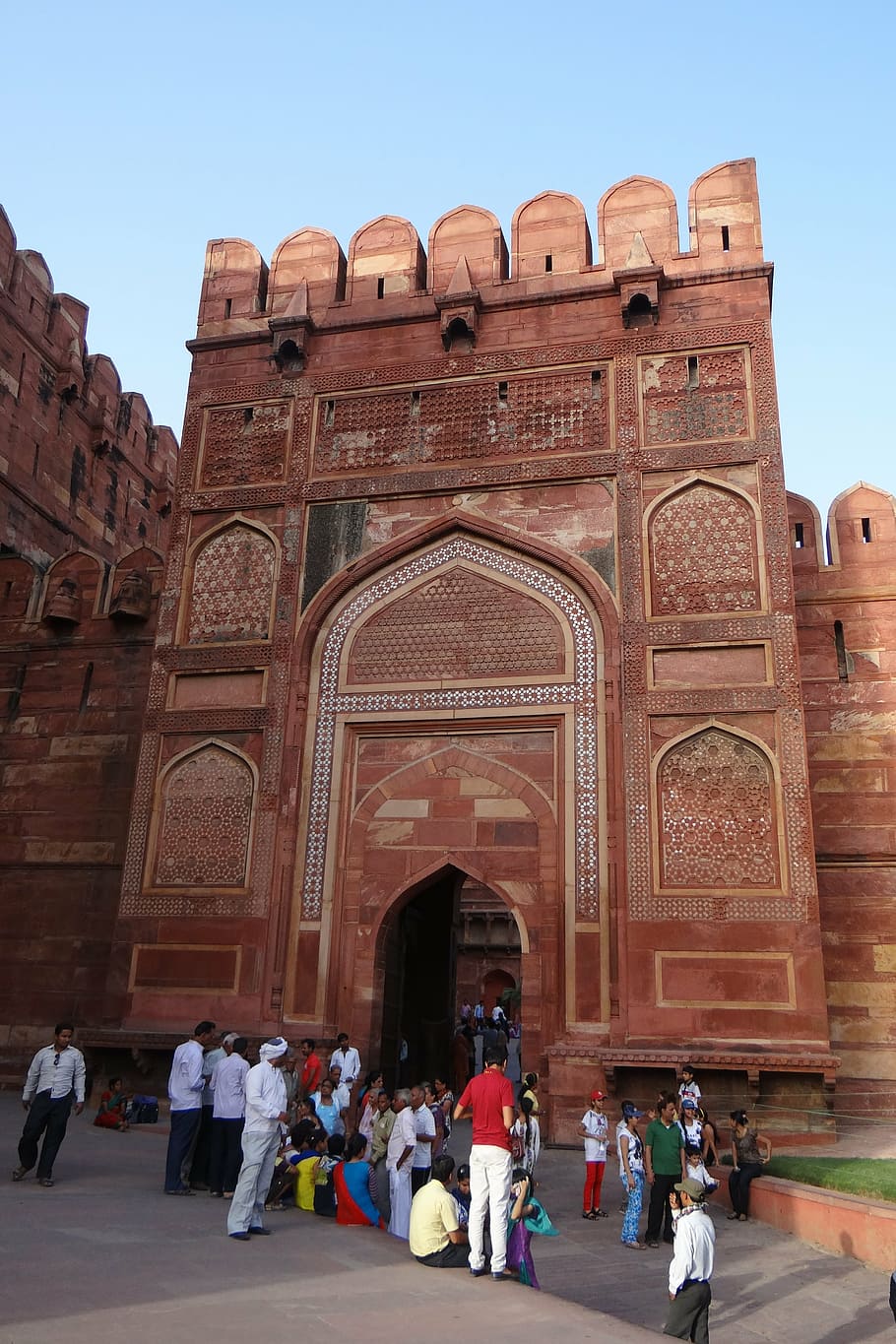 910x1365 HD wallpaper: agra fort, unesco site, castle, inside gate, architecture, moghuls